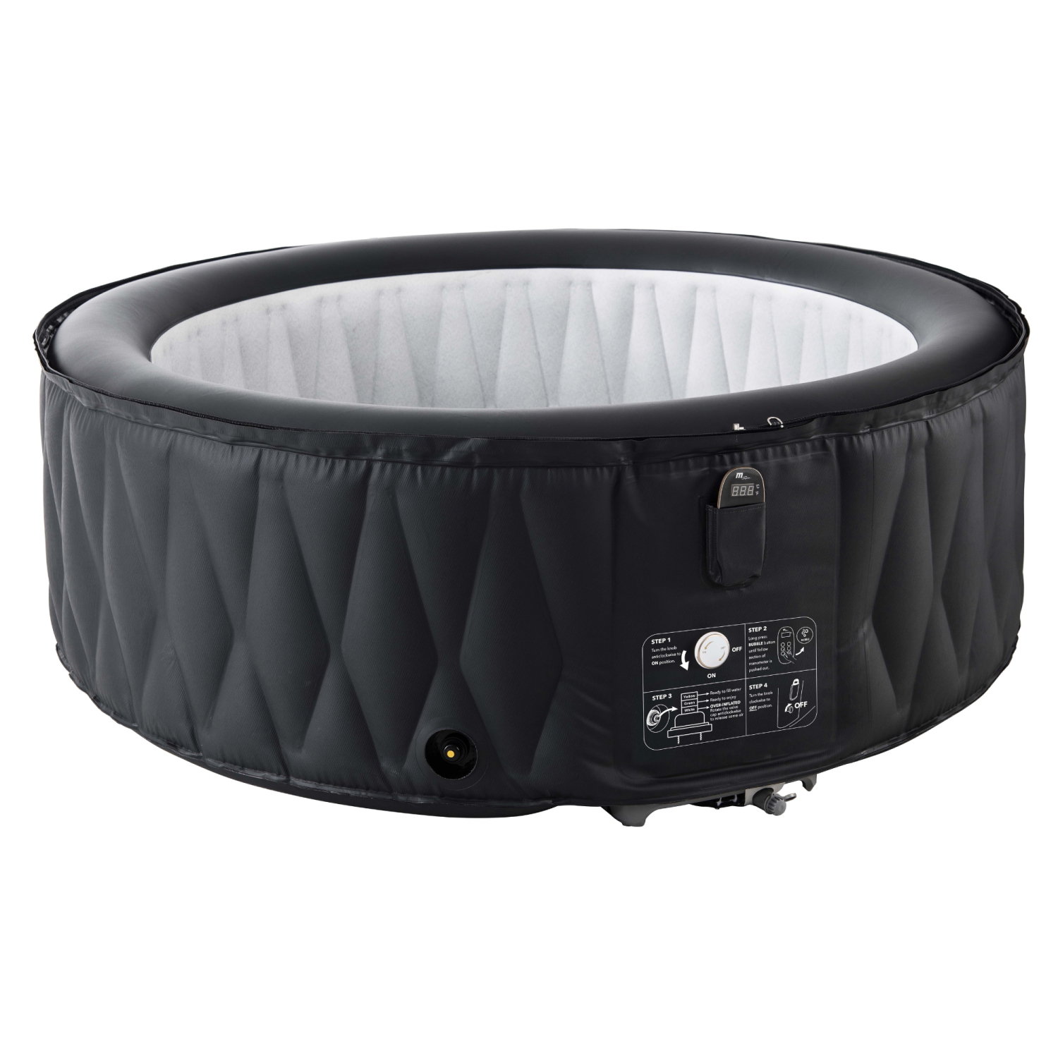 MONT BLANC, PREMIUM, SPA ROND Gonflable & SPA, 118 Jets de Massage pour 2+2 personnes, UNE PIECE INTEGREE