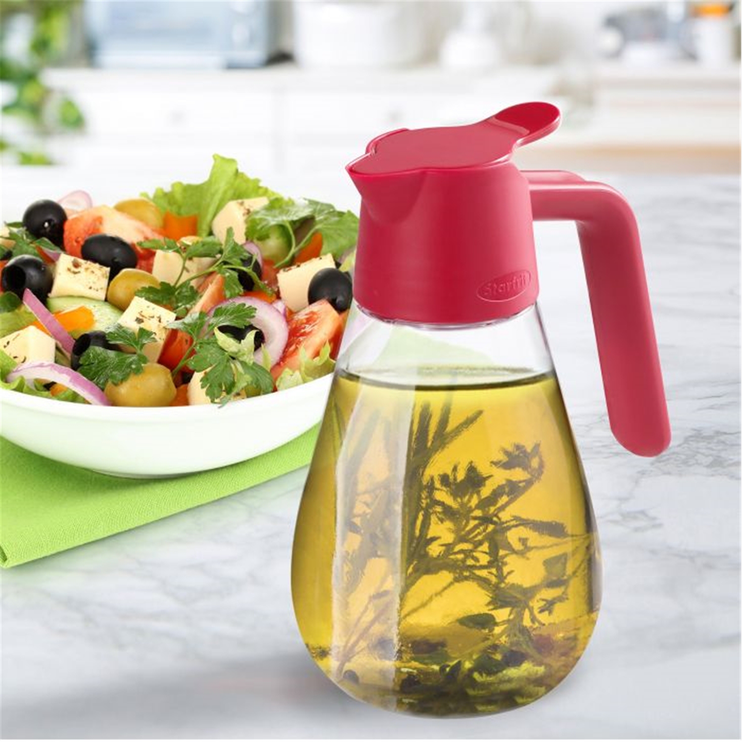 Starfrit - Dripless Syrup Pourer, 600ml Capacity, Red