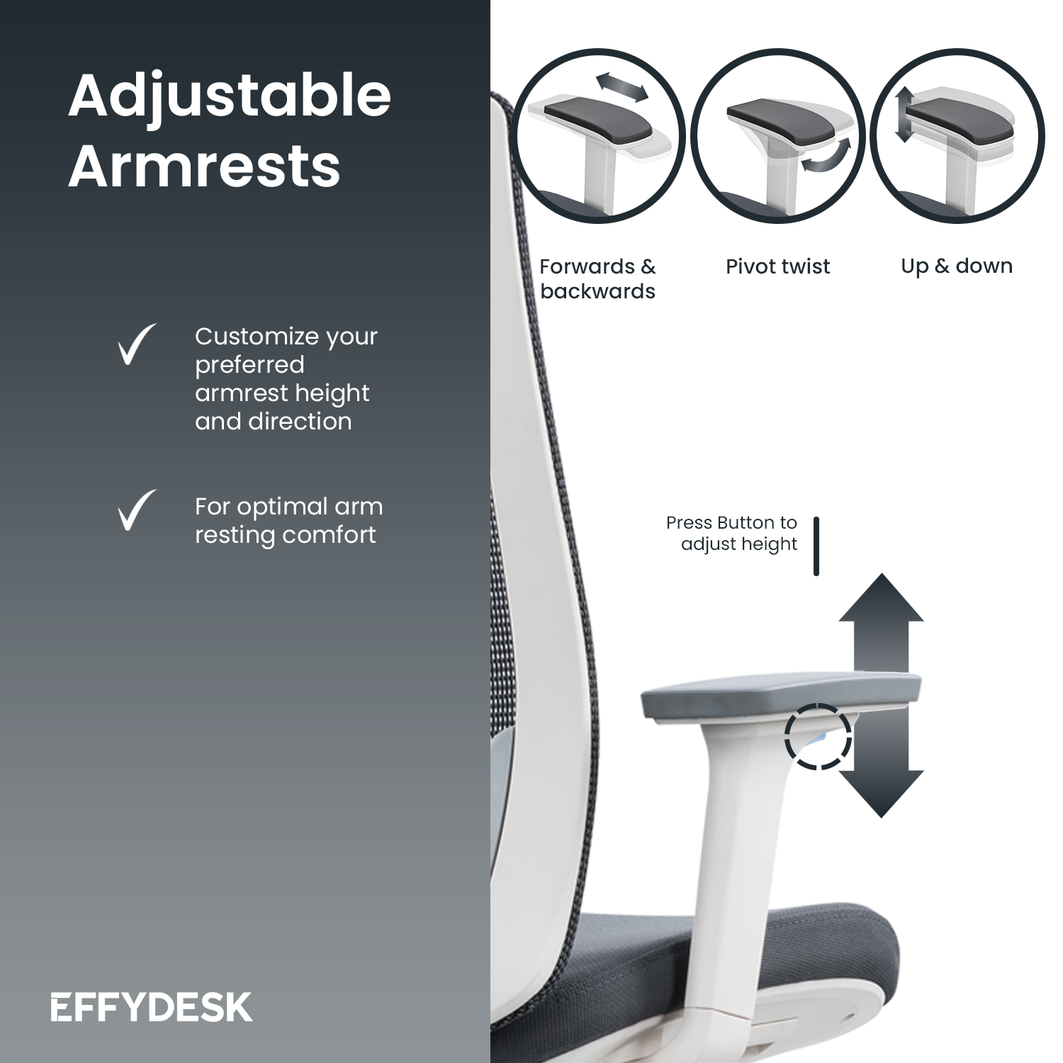 TaskChair Heavy-Duty Executive Home Office Chair Ergonomic Desk Chair with Lumbar Support 4D Armrest Adjustable Task Chair