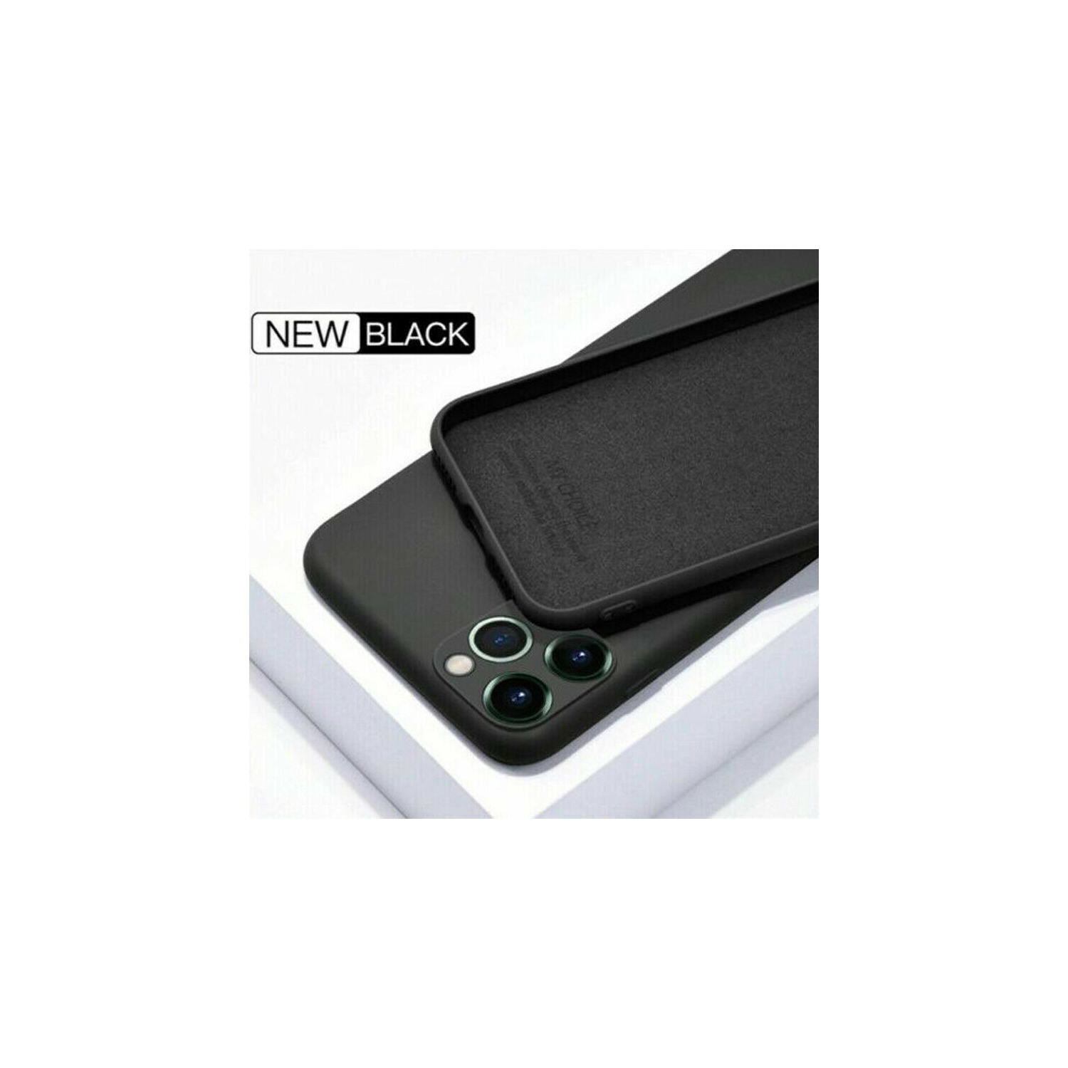 Ultra Thin Solid Matte Silicon TPU Soft Phone Case Camera Protective Back Cover for Apple iPhone 11-Black