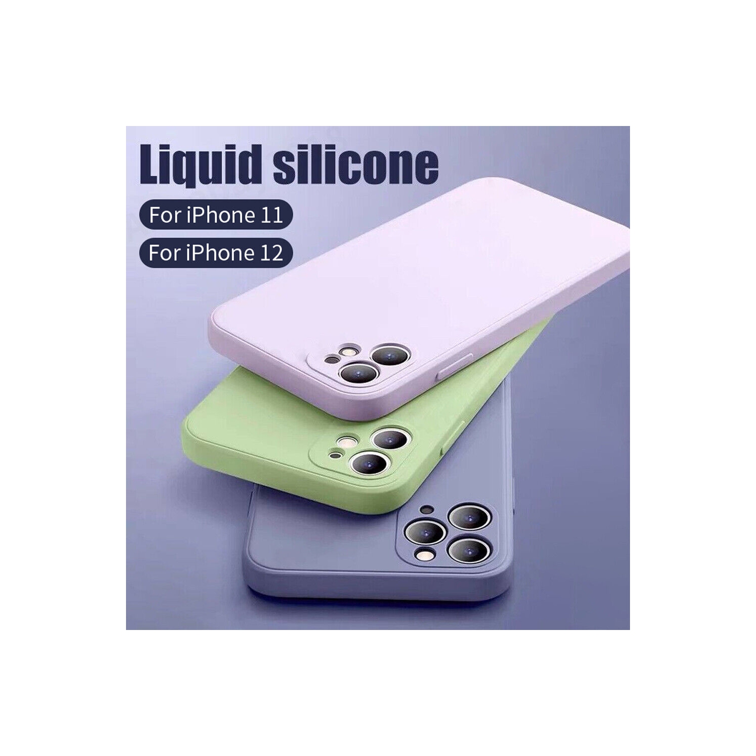 Ultra Thin Solid Matte Silicon TPU Soft Phone Case Camera Protective Back Cover for Apple iPhone 11-Purple