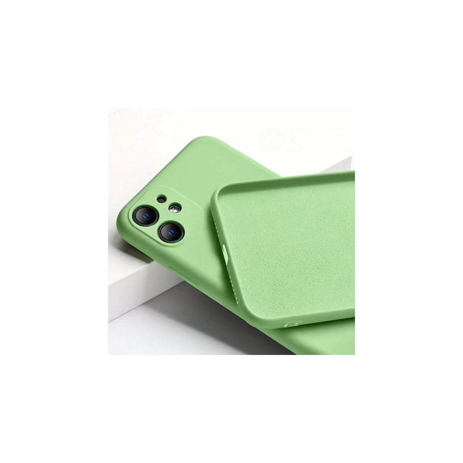 Ultra Thin Solid Matte Silicon TPU Soft Phone Case Camera Protective Back Cover for Apple iPhone XR -Green