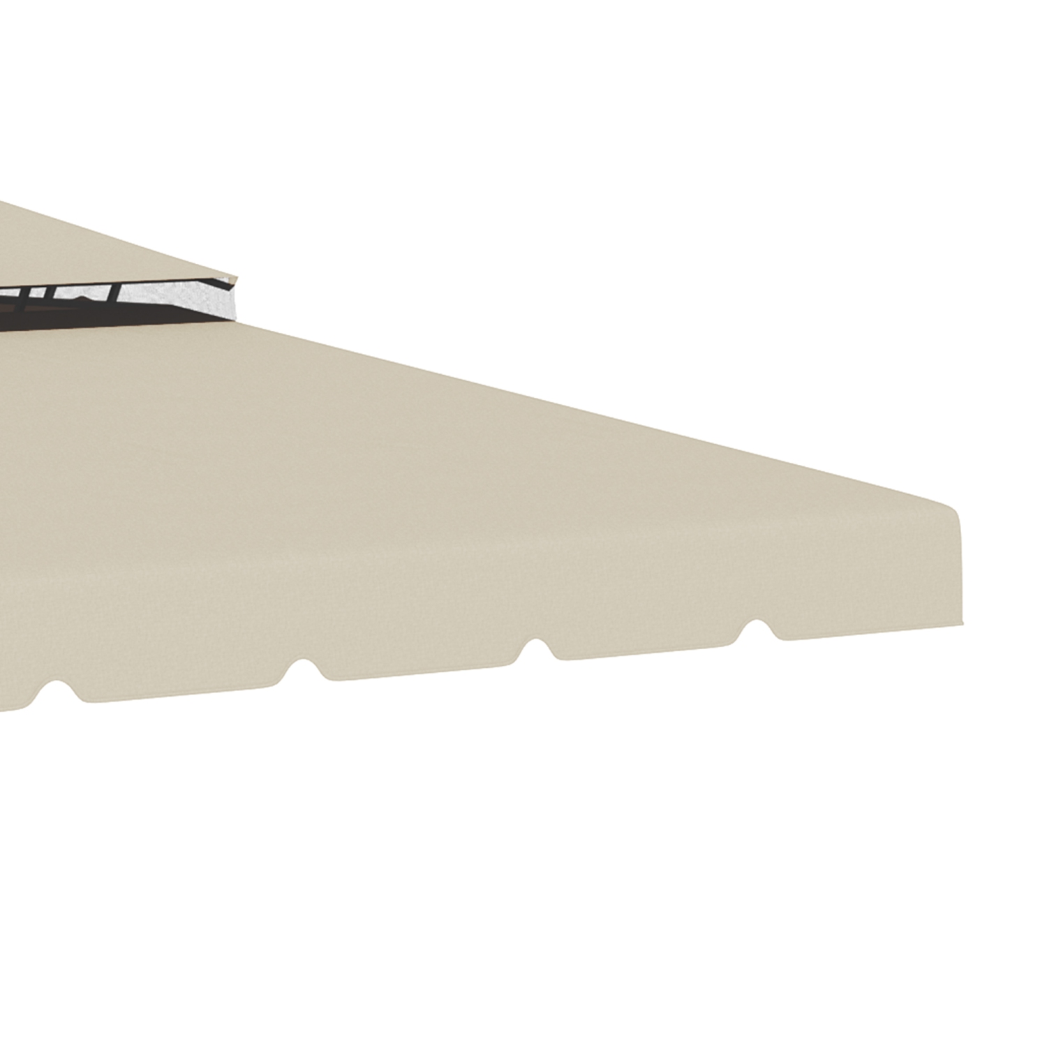 Outsunny 12.8' x 9.5' Gazebo Replacement Canopy, Gazebo Top Cover with Double Vented Roof for Garden Patio Outdoor, Beige