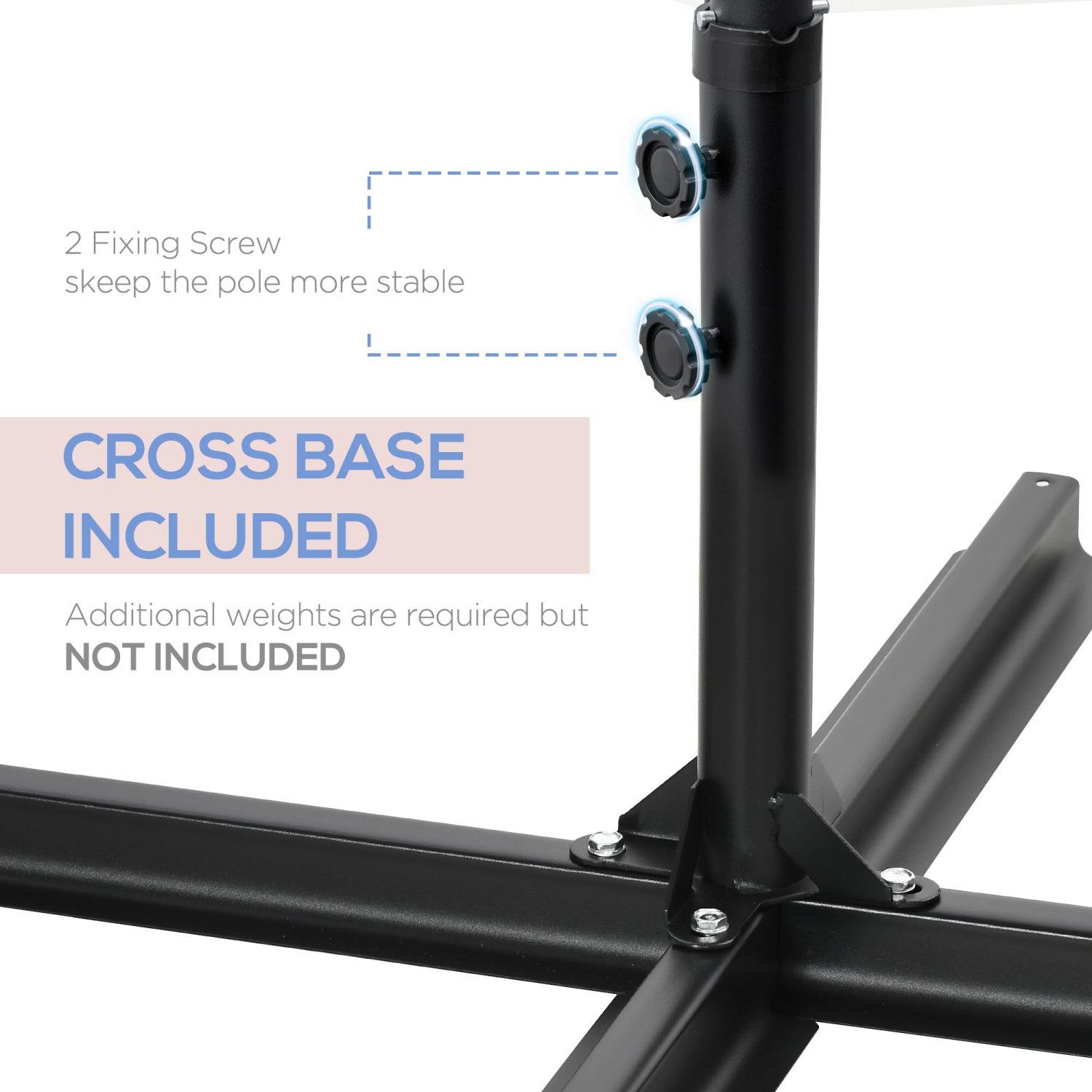 Outsunny 8.5FT Offset Patio Umbrella with 360° Rotation, Outdoor Cantilever Roma Parasol Hanging Sun Shade Canopy Shelter with Cross Base, Wine Red