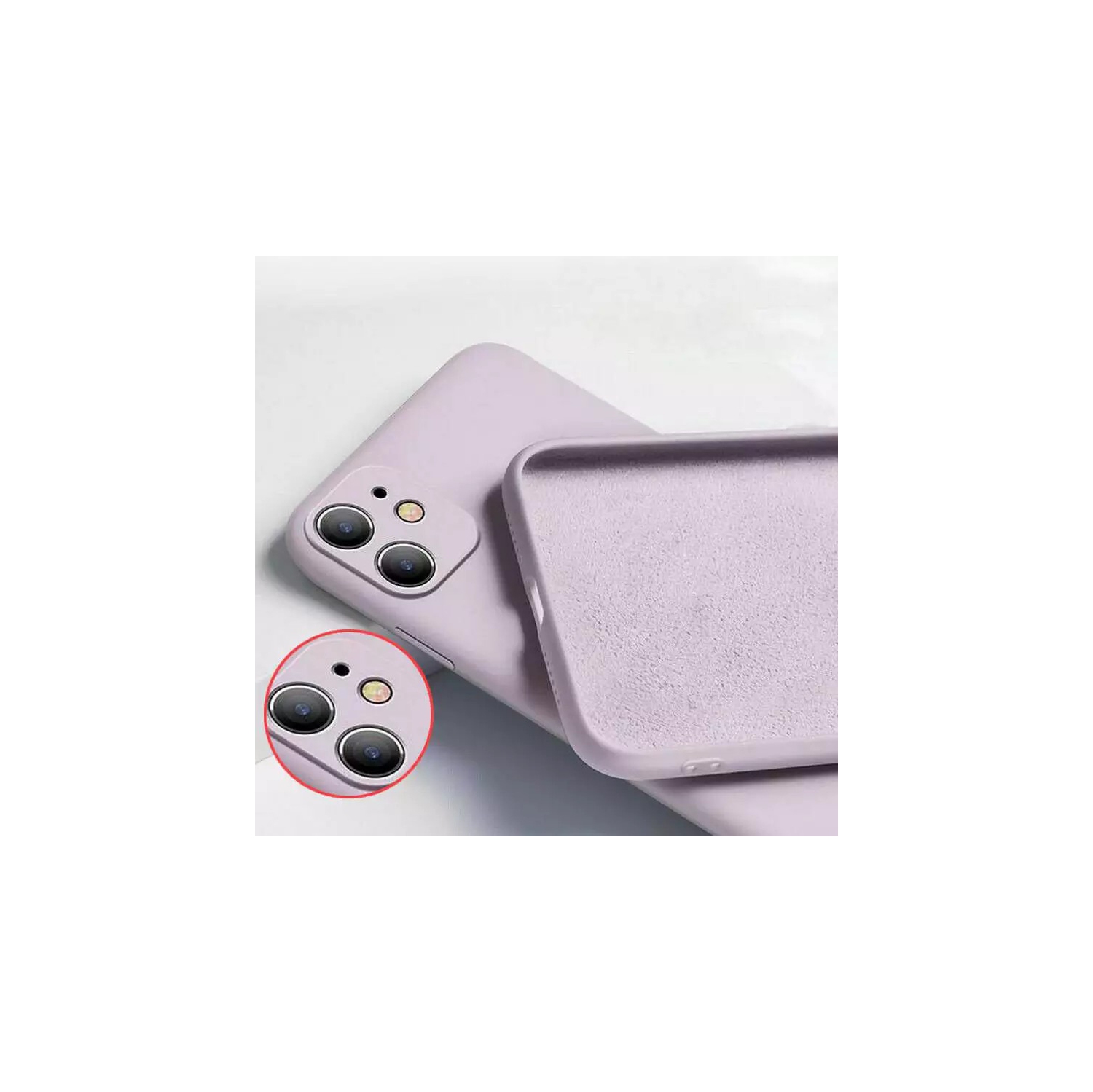 Ultra Thin Solid Matte Silicon TPU Soft Phone Case Camera Protective Back Cover for Apple iPhone 11 Pro Max -Purple