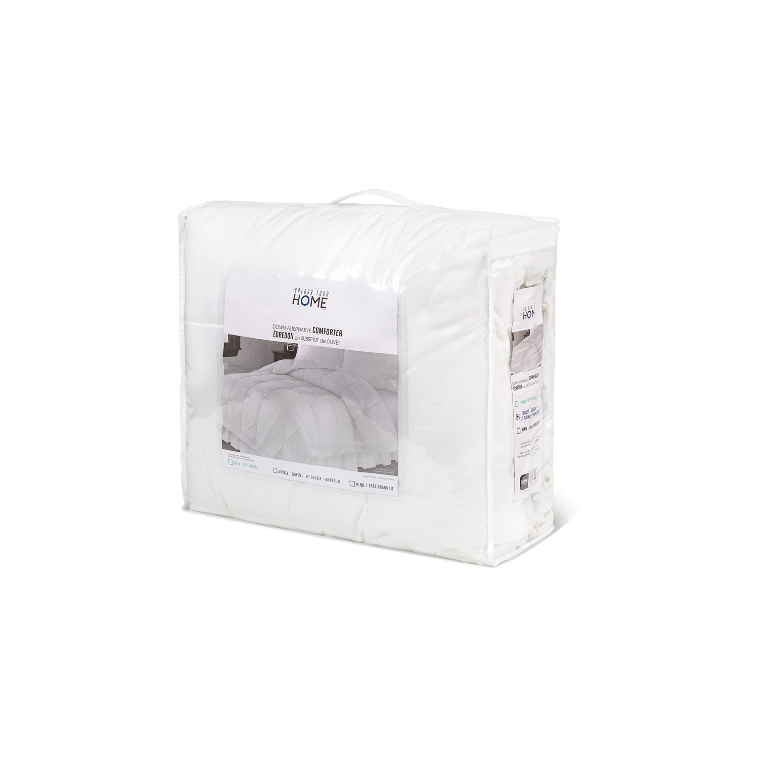 Safdie & Co Couette en duvet synthétique en microfibre de première qualité pour lit 1 place, blanc