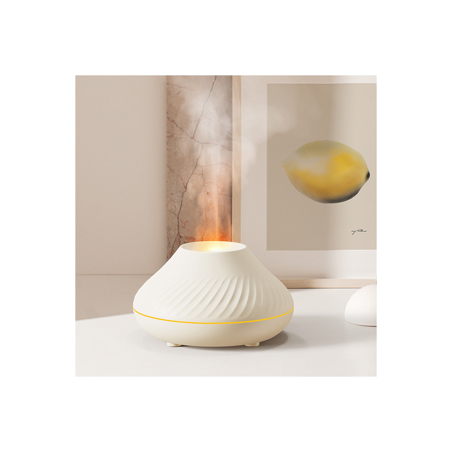 axGear Humidificateur à ultrasons Diffuseur d'arôme Veilleuse Portable Mise hors tension automatique - Blanc
