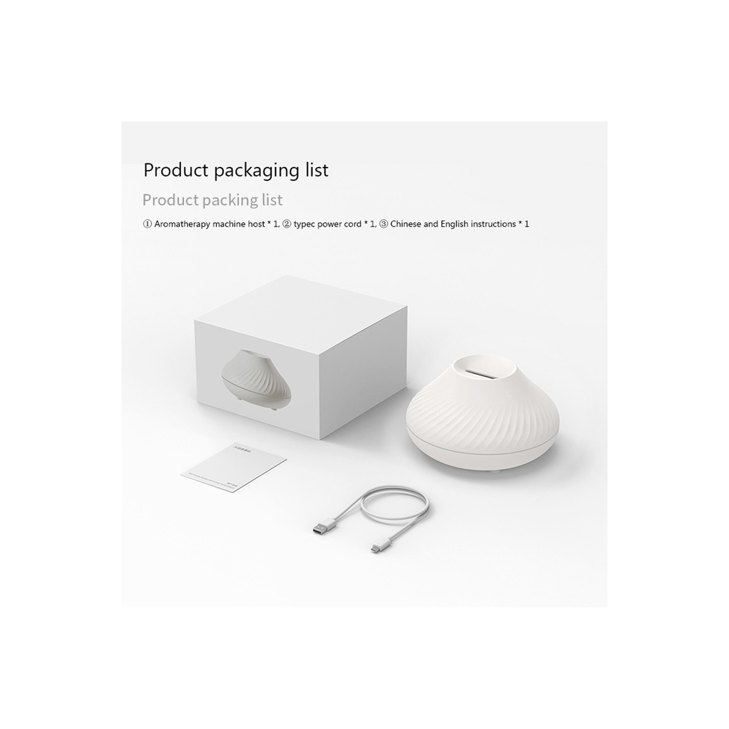 axGear Humidificateur à ultrasons Diffuseur d'arôme Veilleuse Portable Mise hors tension automatique - Blanc