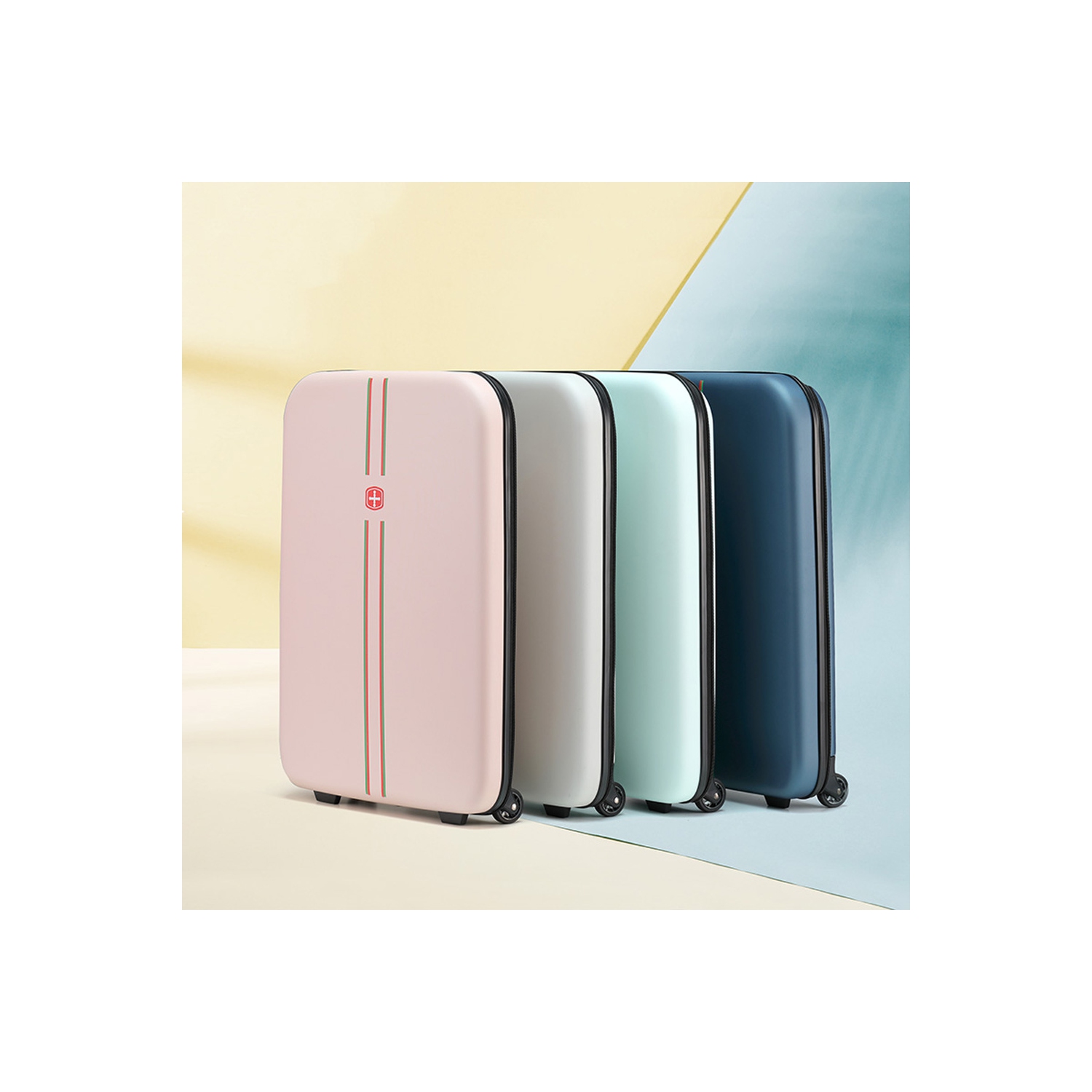 axGear Collapsible Compact Luggage 24 Inch Suitcase Travel Light Foldable Suitcase - Blue