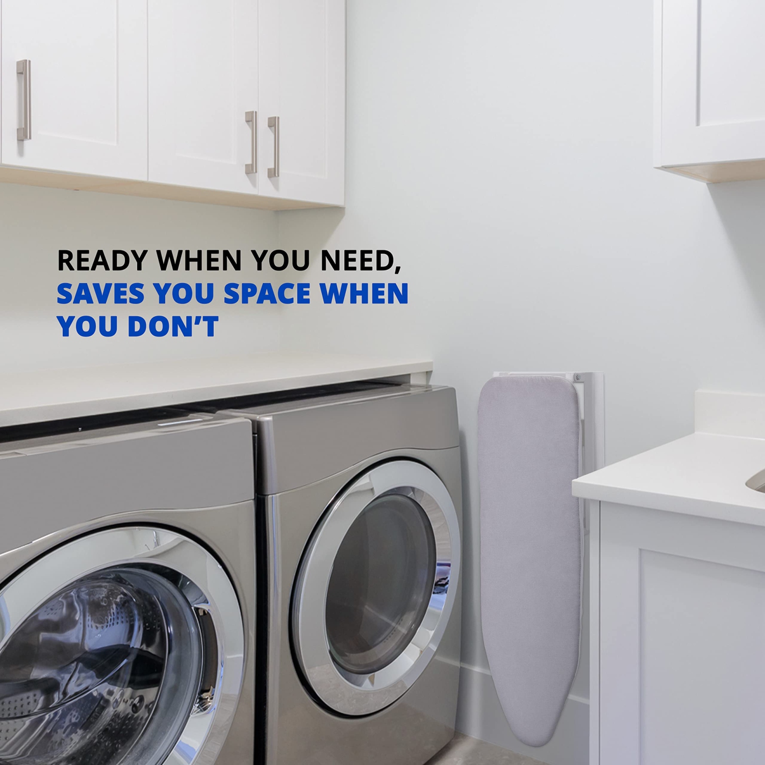 Ivation – planche à repasser 36.2" x 12.2", porte-planche à repasser rabattable et housse pour planche à repasser, gris