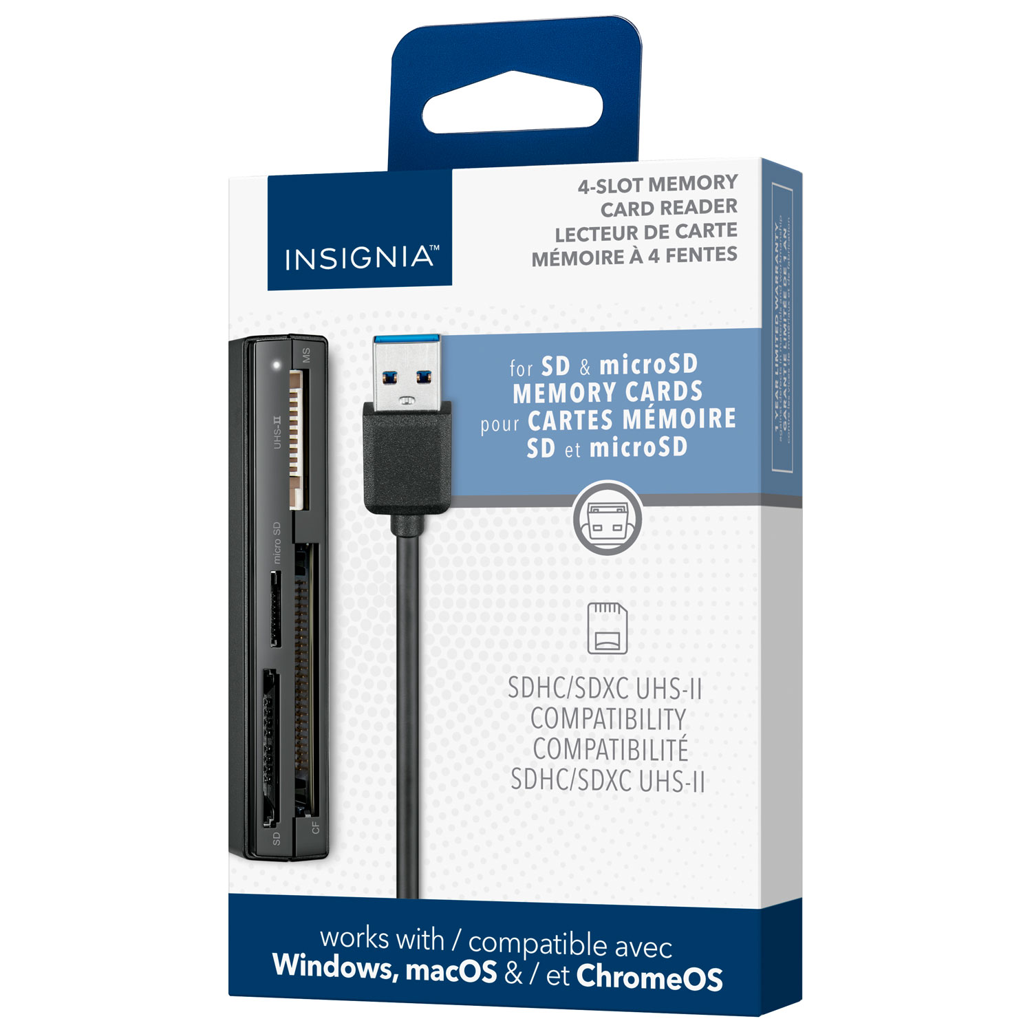 Insignia™ USB-C-to-SD/microSD Dual-Slot Card Reader White NS-PA3CSDW - Best  Buy