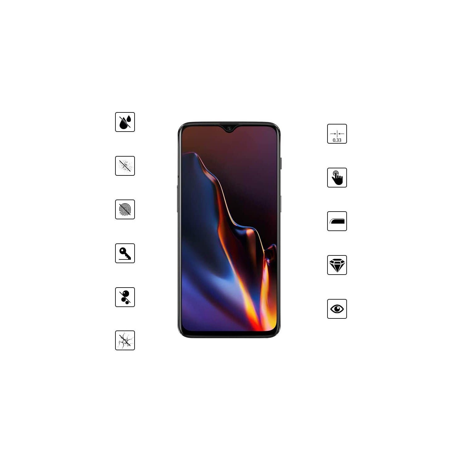 (KeeGuard ) OnePlus 6T Screen Protector Tempered Glass