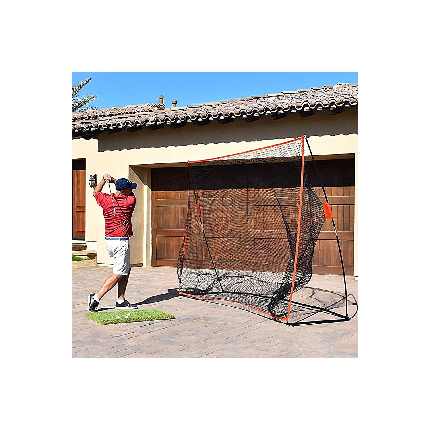 axGear Filet de pratique de golf portable intérieur/extérieur 10 pi x 7 pi filet d'entraînement de golf