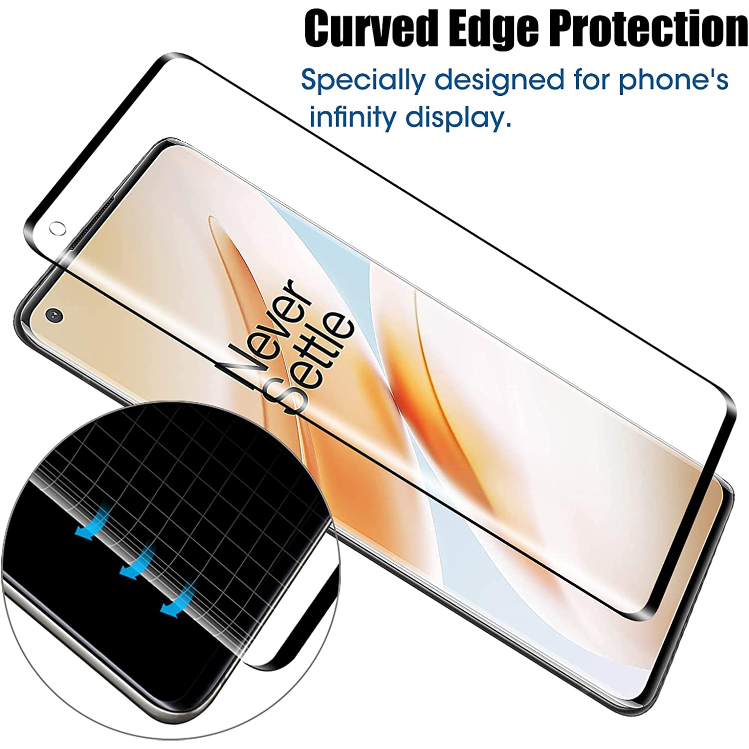 (KeeGuard) OnePlus 8 Pro Protecteur d'écran en verre trempé