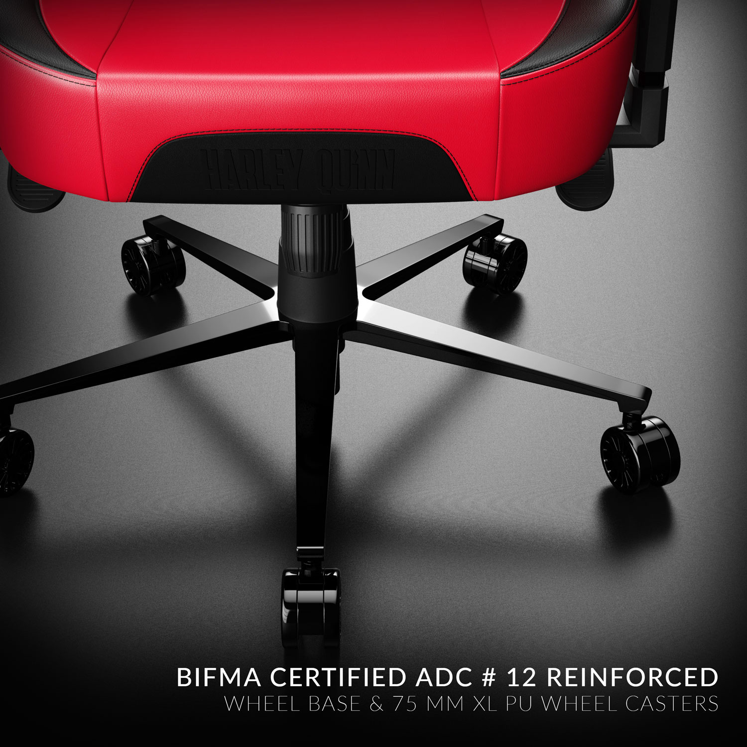 Cybeart Fauteuil de jeu ergonomique en similicuir Harley Quinn Edition - Rouge/Noir