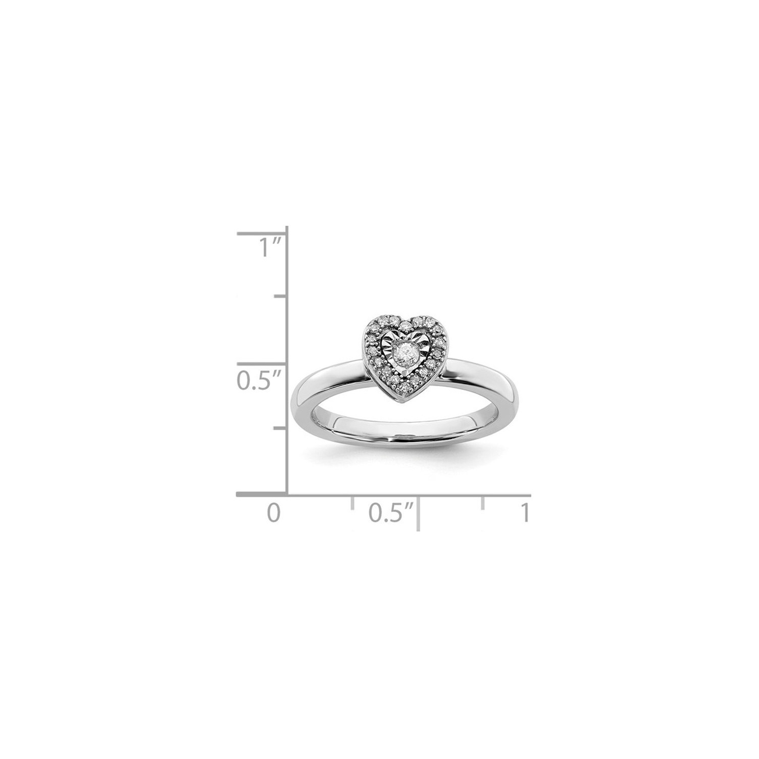 Sterling Silver Heart Promise Ring with Diamond Accent