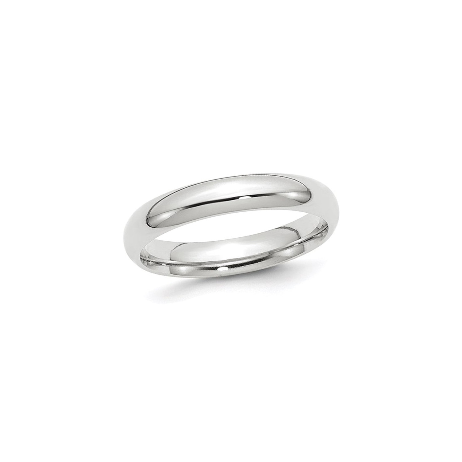Ladies 10K White Gold 4mm Polished Wedding Band Ring