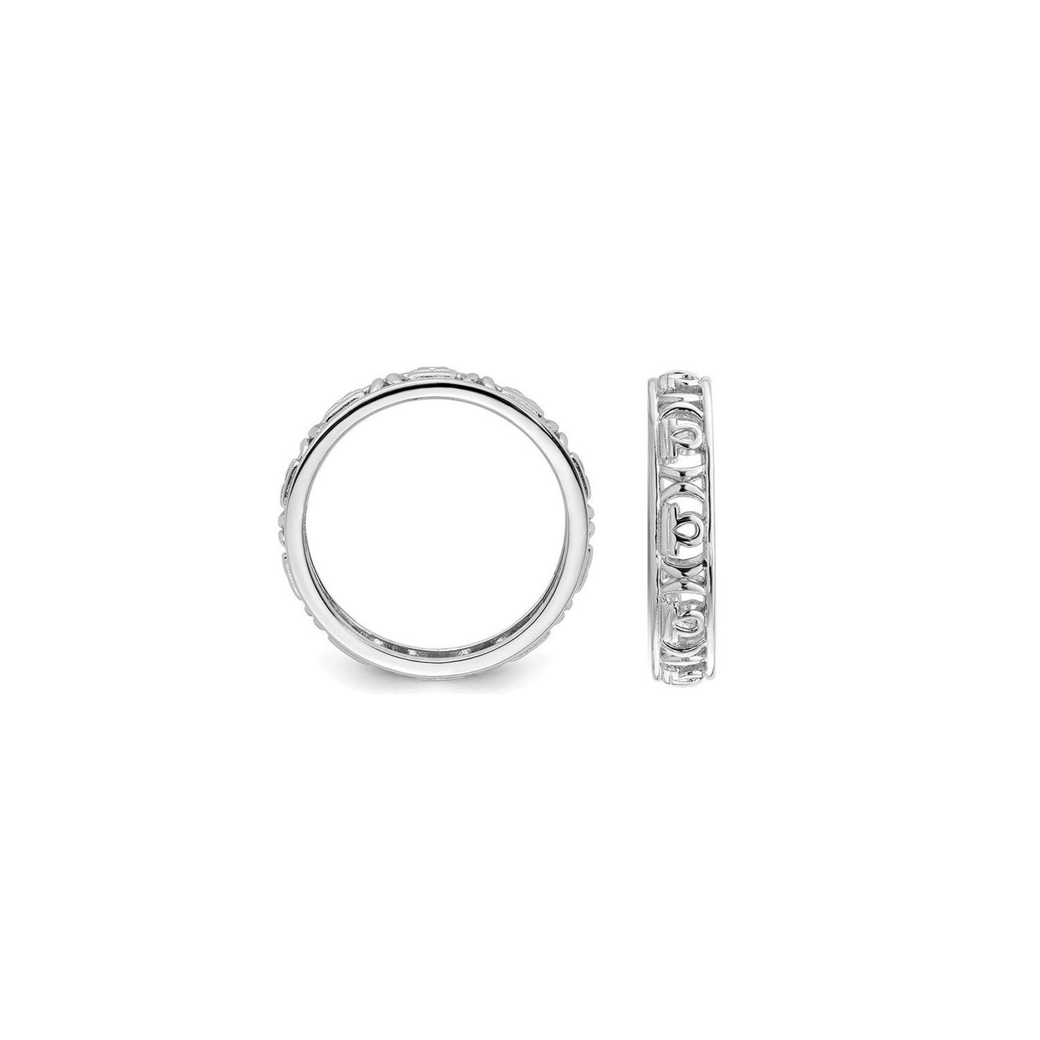 Band d'astrologie Sterling Silver Balance Zodiac