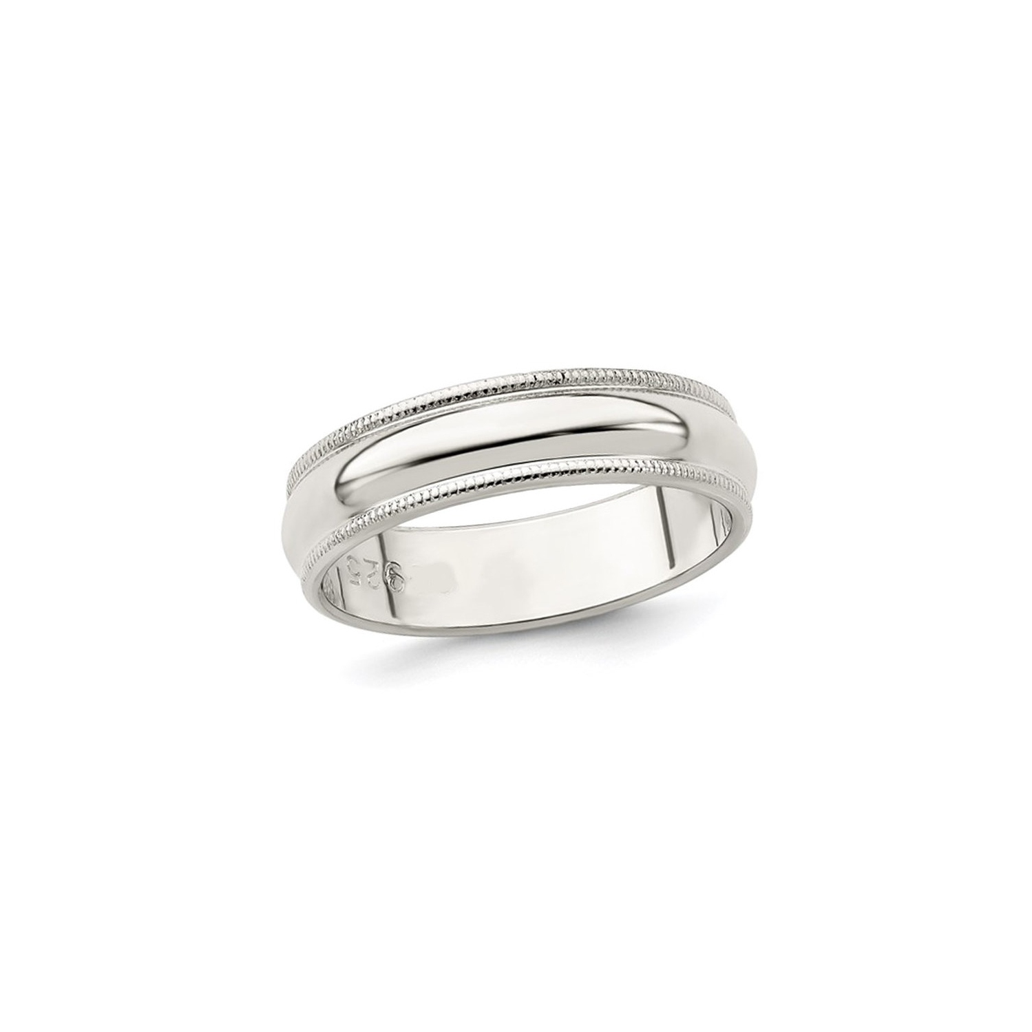 Ladies or Mens Milgrain Wedding Band Ring in Sterling Silver