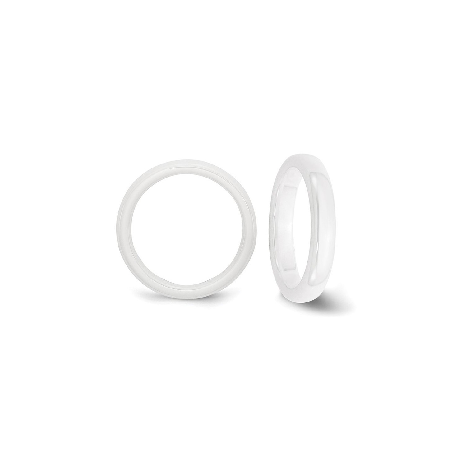 Mesdames White Ceramic 4mm Polished Band Rague