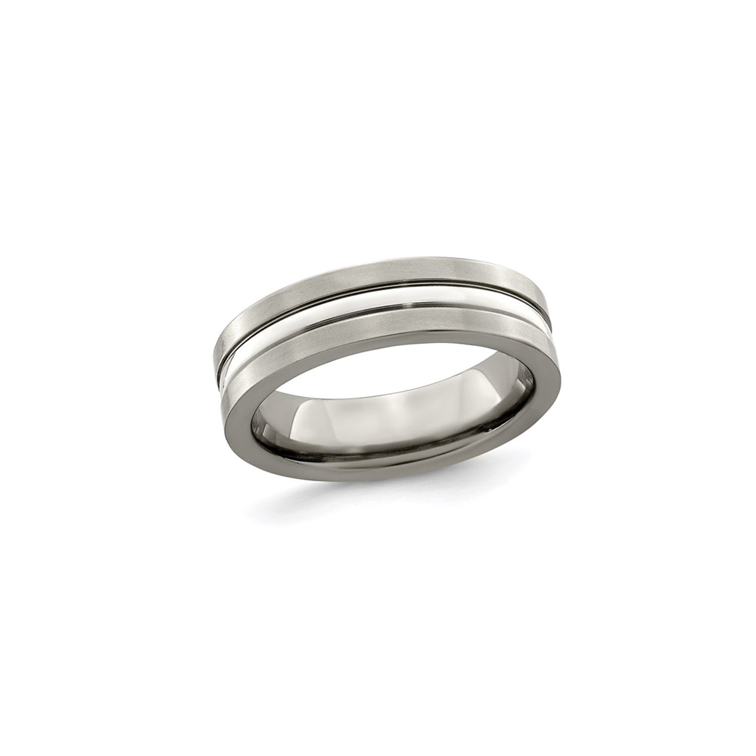 Ladies or Mens Titanium Brushed and Polished Band Ring