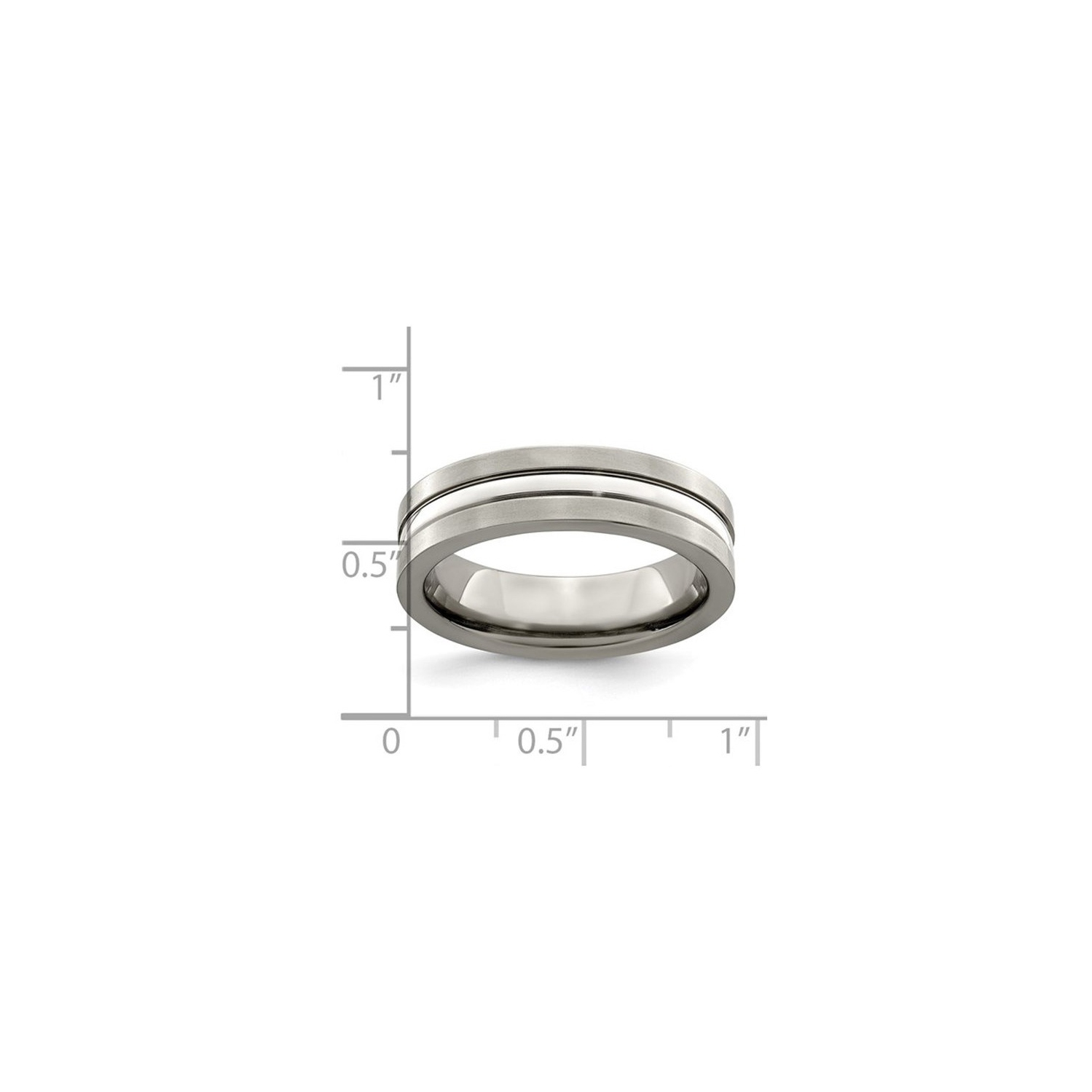 Ladies or Mens Titanium Brushed and Polished Band Ring