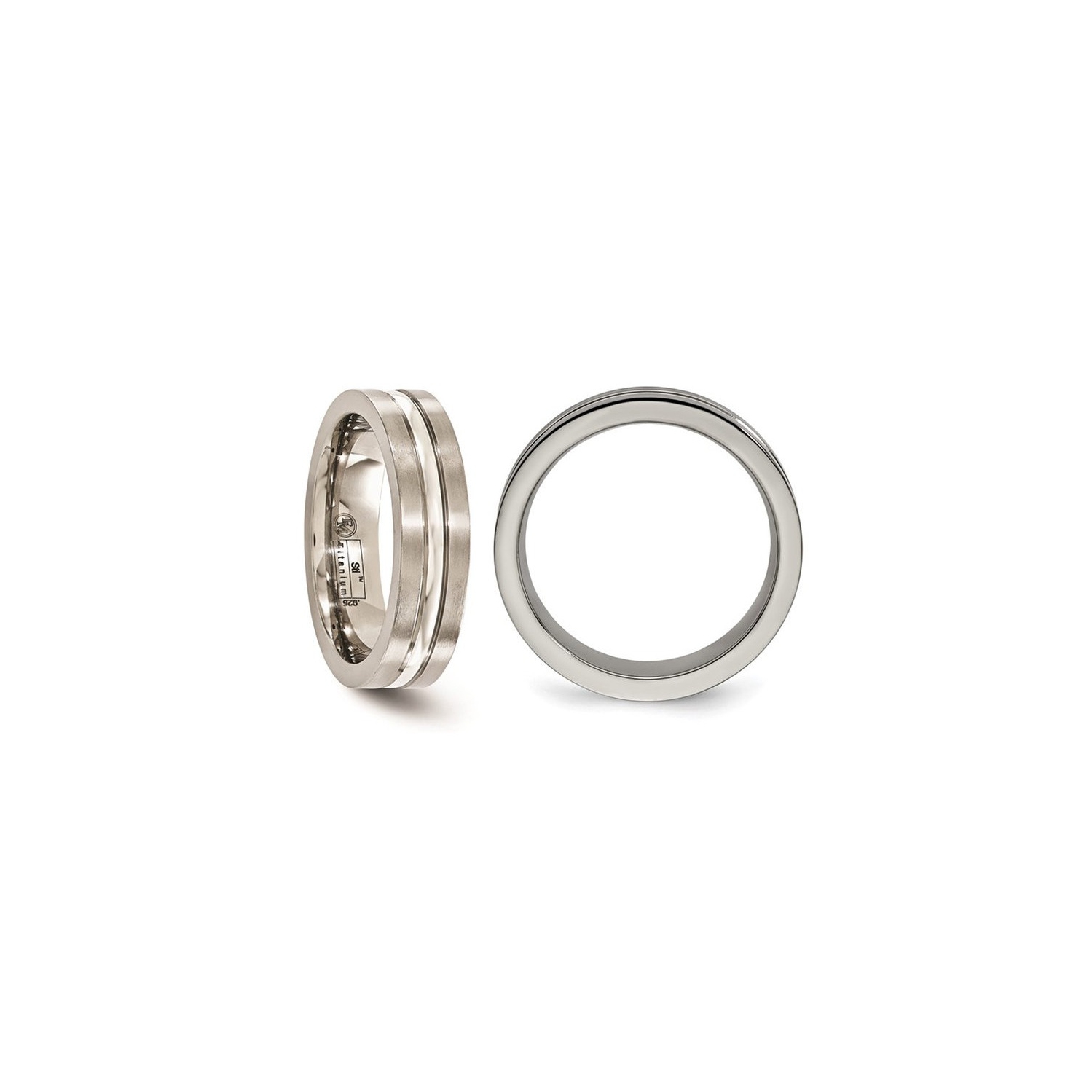 Ladies or Mens Titanium Brushed and Polished Band Ring