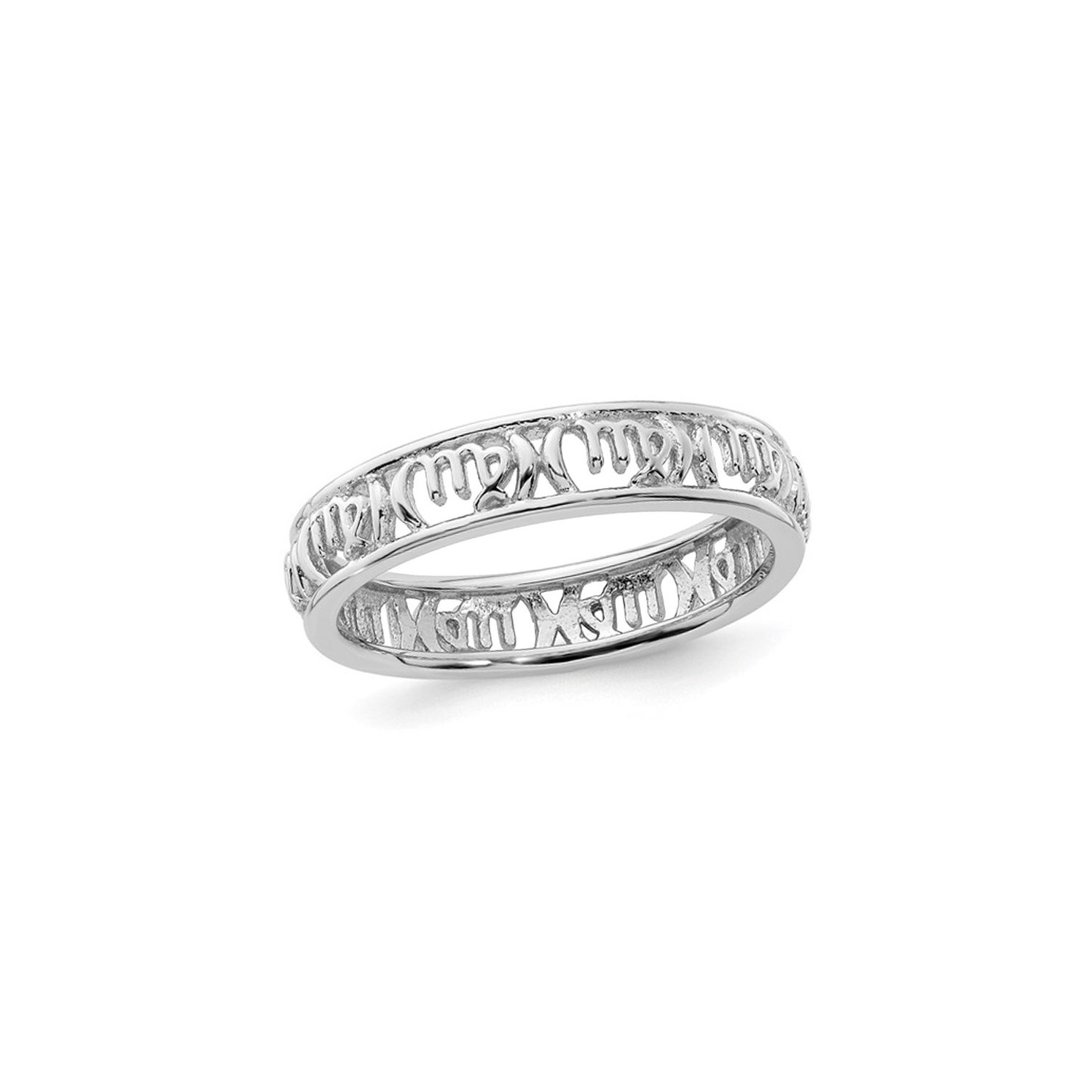 Sterling Silver Virgo Zodiac Astrology Ring Band