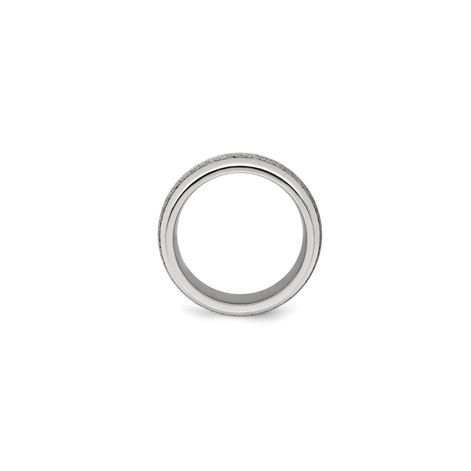 Mens Titanium 10mm Pattern Band Ring with Grey Crete