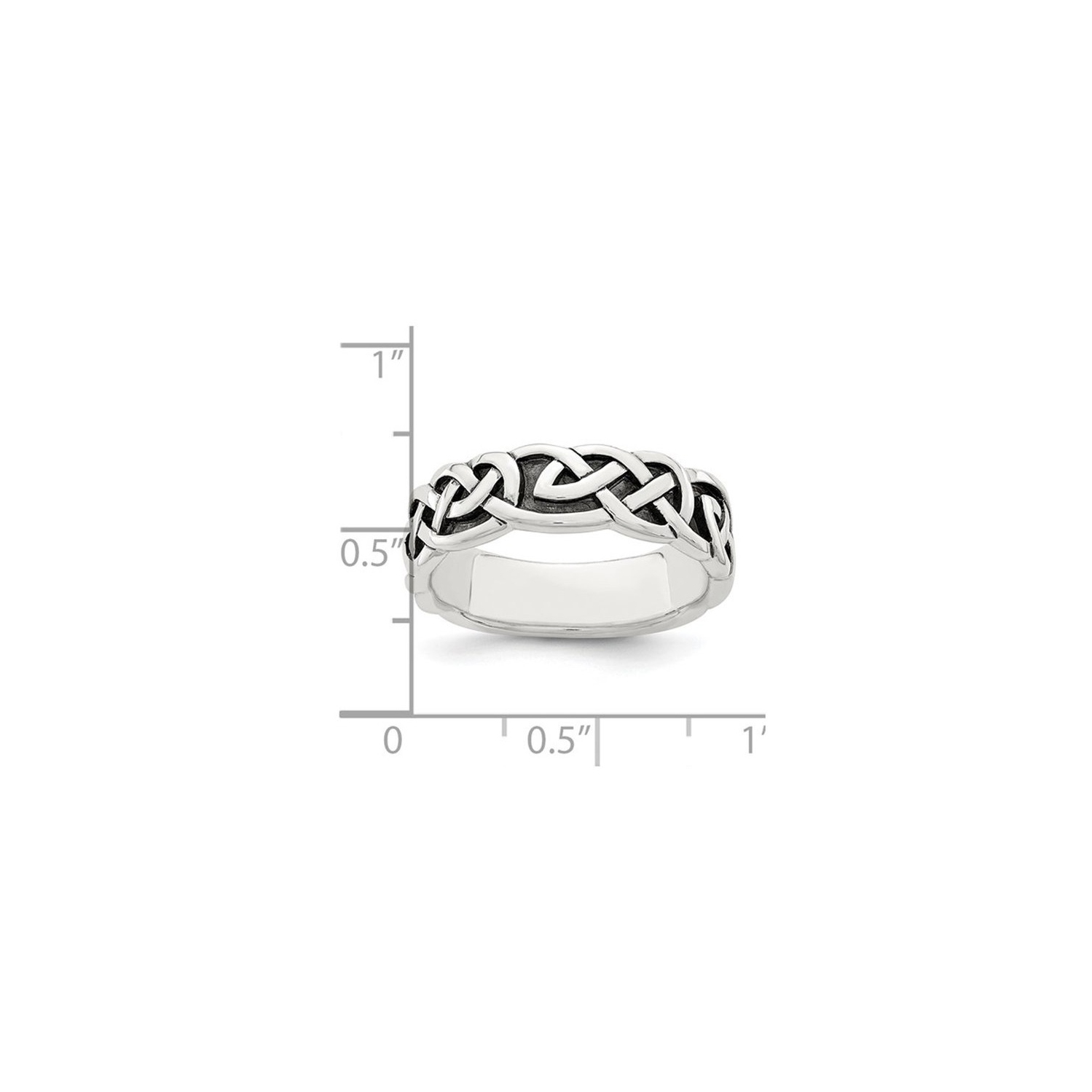 Sterling Silver Antiqued Celtic Knot Band Ring