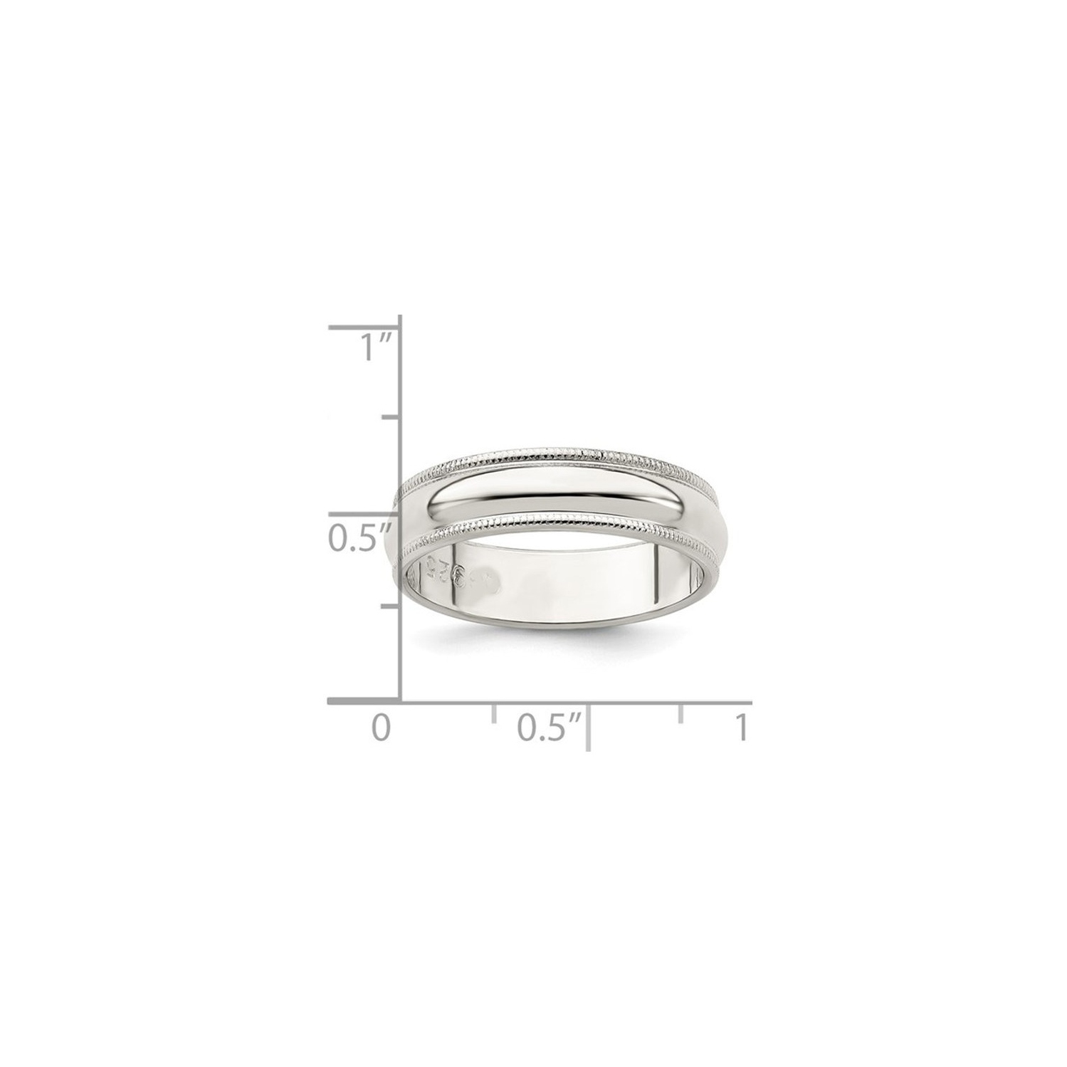 Ladies or Mens Milgrain Wedding Band Ring in Sterling Silver