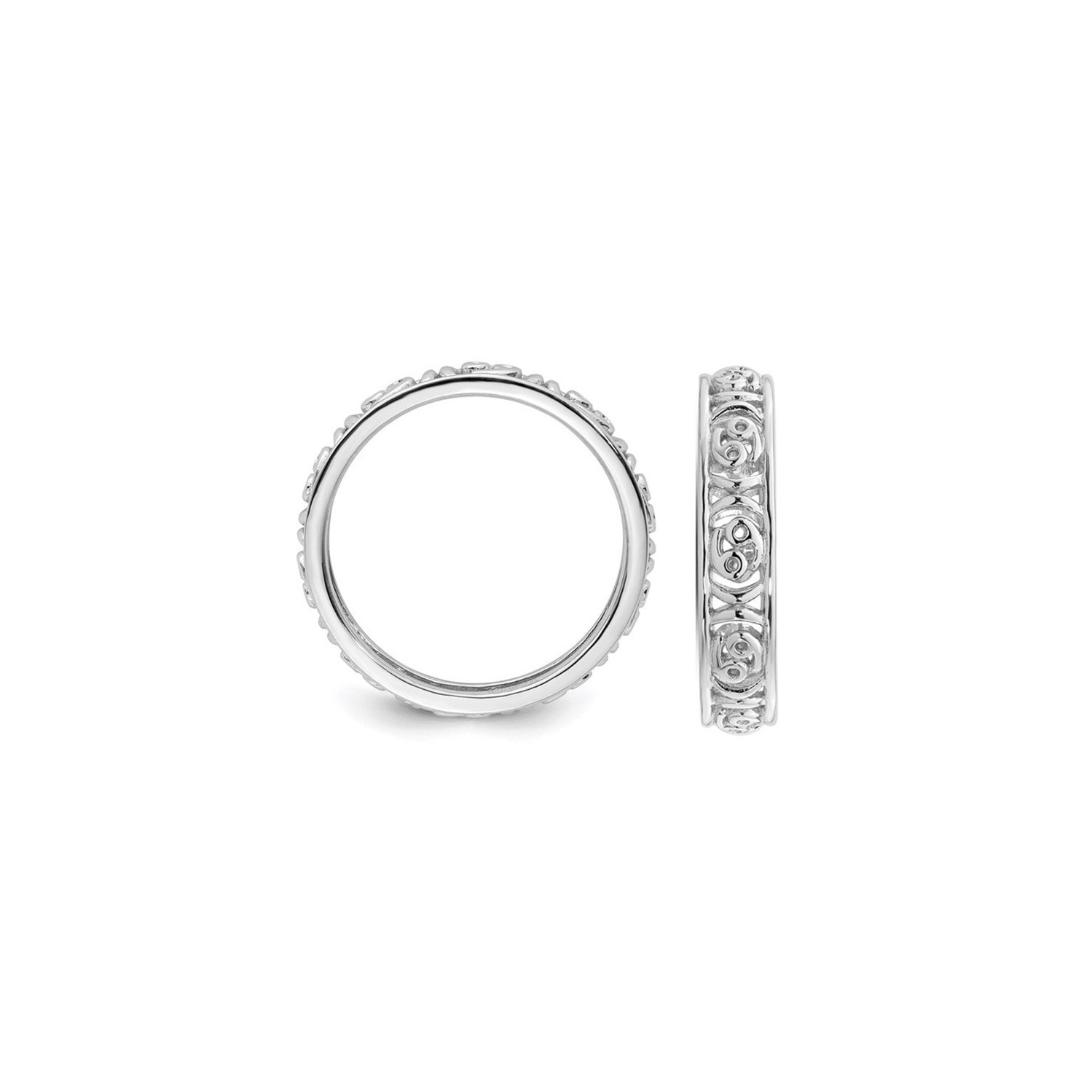 Band d'astrologie du cancer de Sterling Silver Cancer