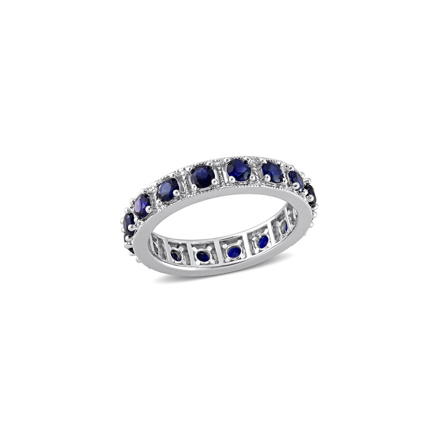 1,92 carat Banne d'??ternit?? en saphir bleu cr???? en laboratoire en argent sterling