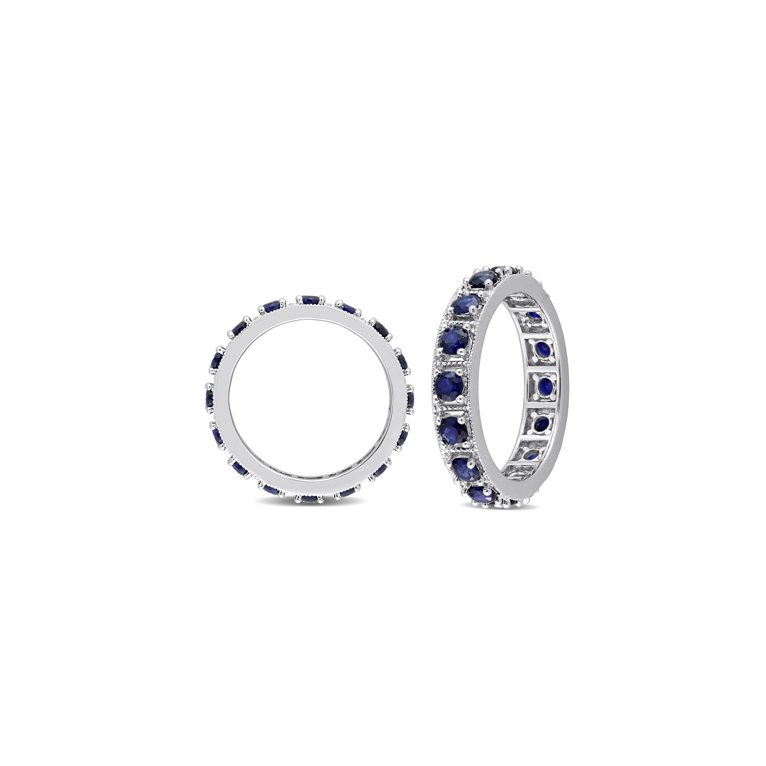 1,92 carat Banne d'??ternit?? en saphir bleu cr???? en laboratoire en argent sterling