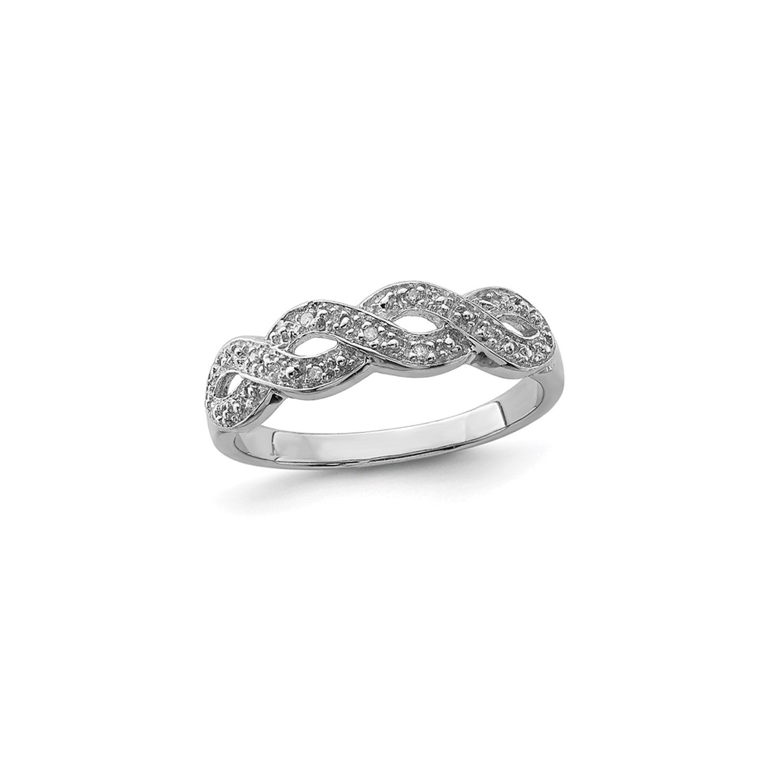 Sterling Silver Infinity Ring with Diamond Accents