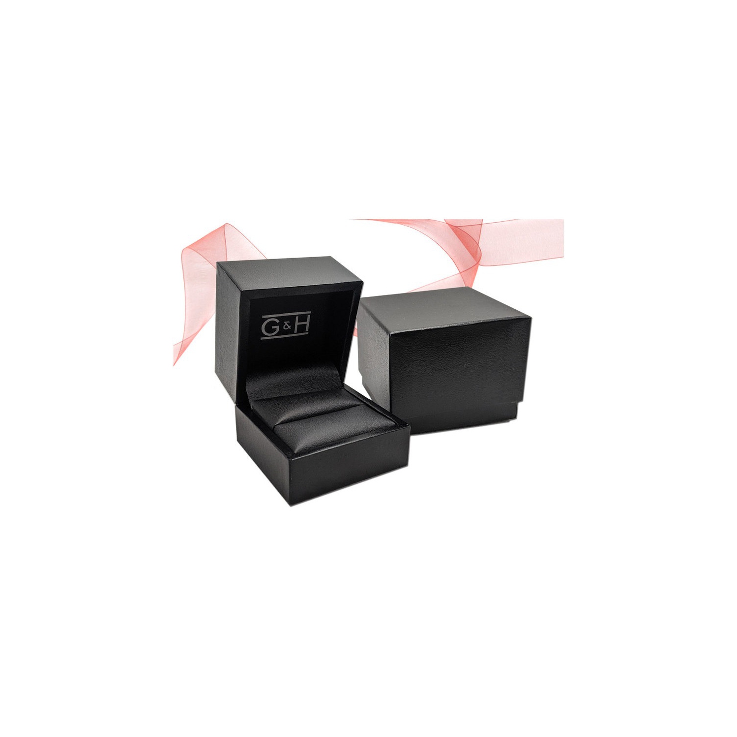 Mens Black Titanium 8mm Pattern Band Ring with Black Crete