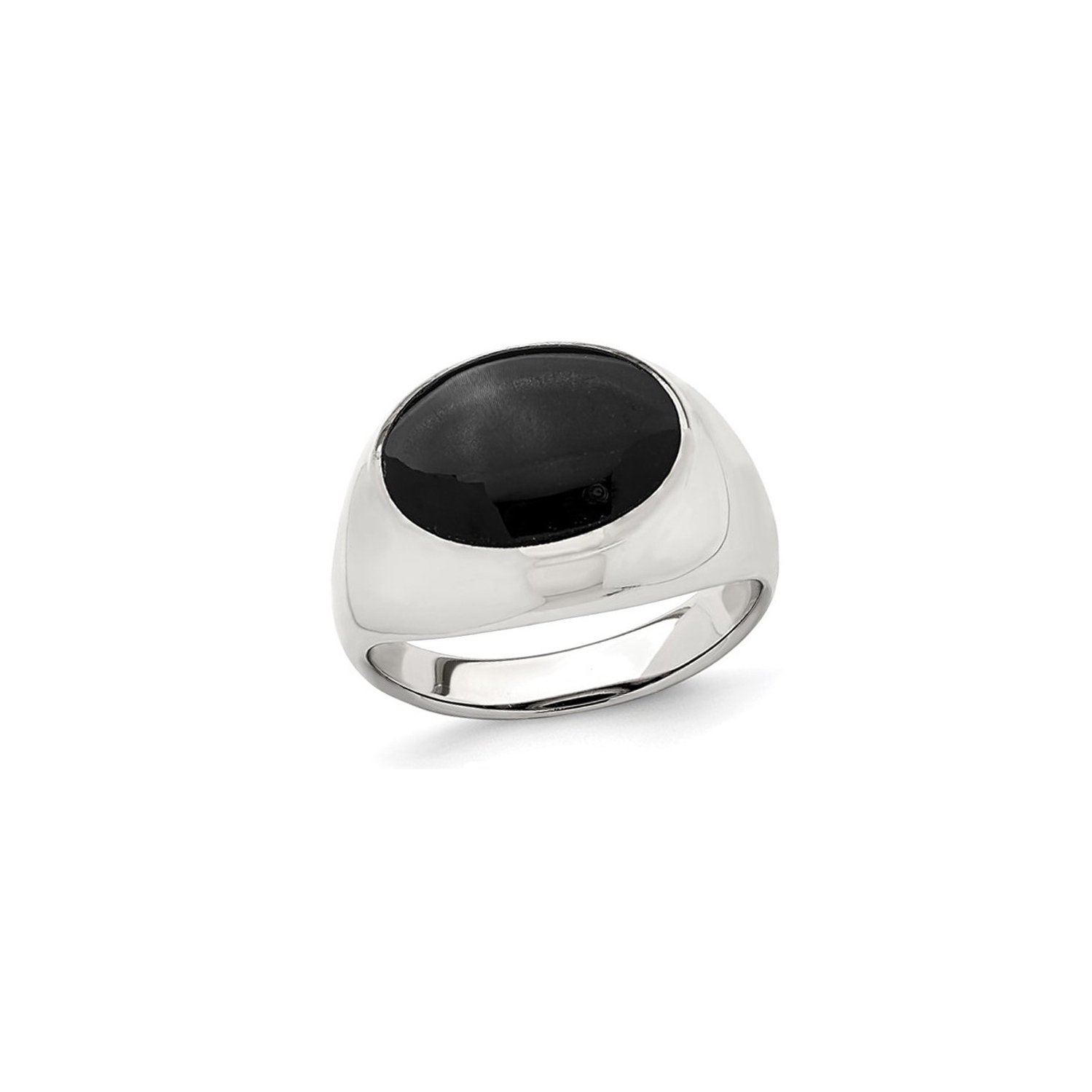 2,25 carats Anneau d'incrustation en onyx noir cr???? en laboratoire en argent sterling
