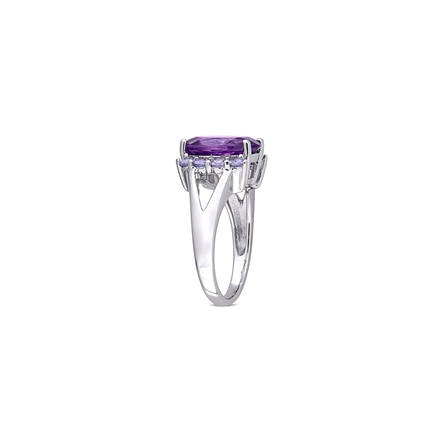 Bague en argent sterling, améthyste et tanzanite 4.50 carats