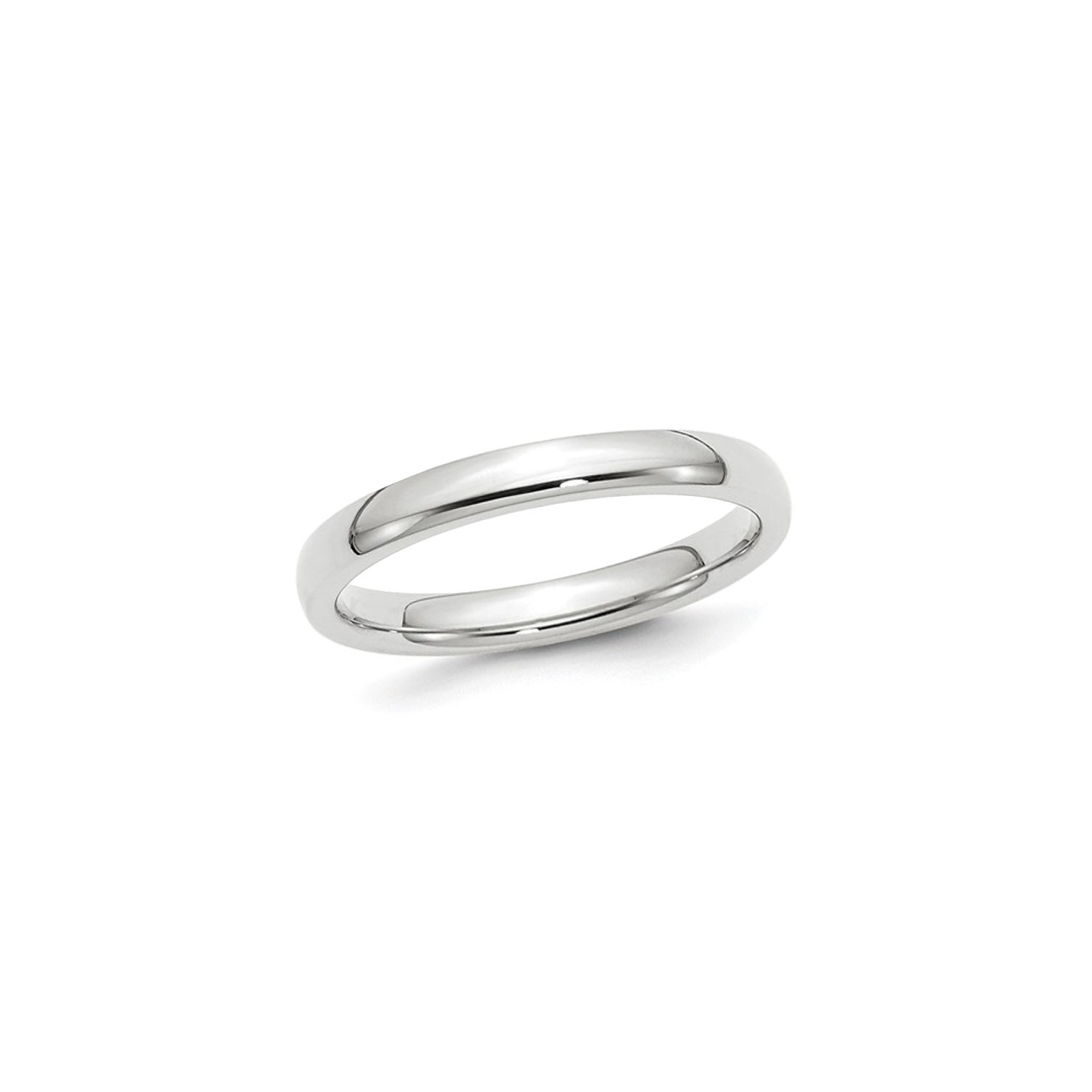 Mesdames 10k White Gold 3 mm Bague de bande de mariage poli