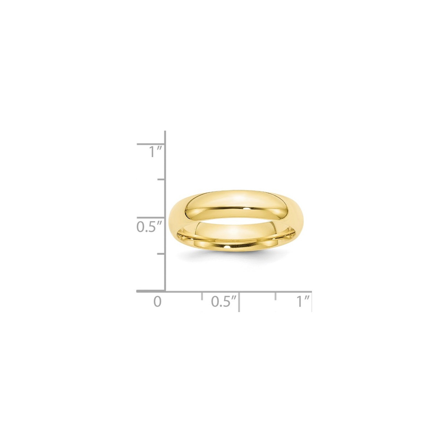 Ladies 10K Yellow Gold 5mm Polished Wedding Band Ring