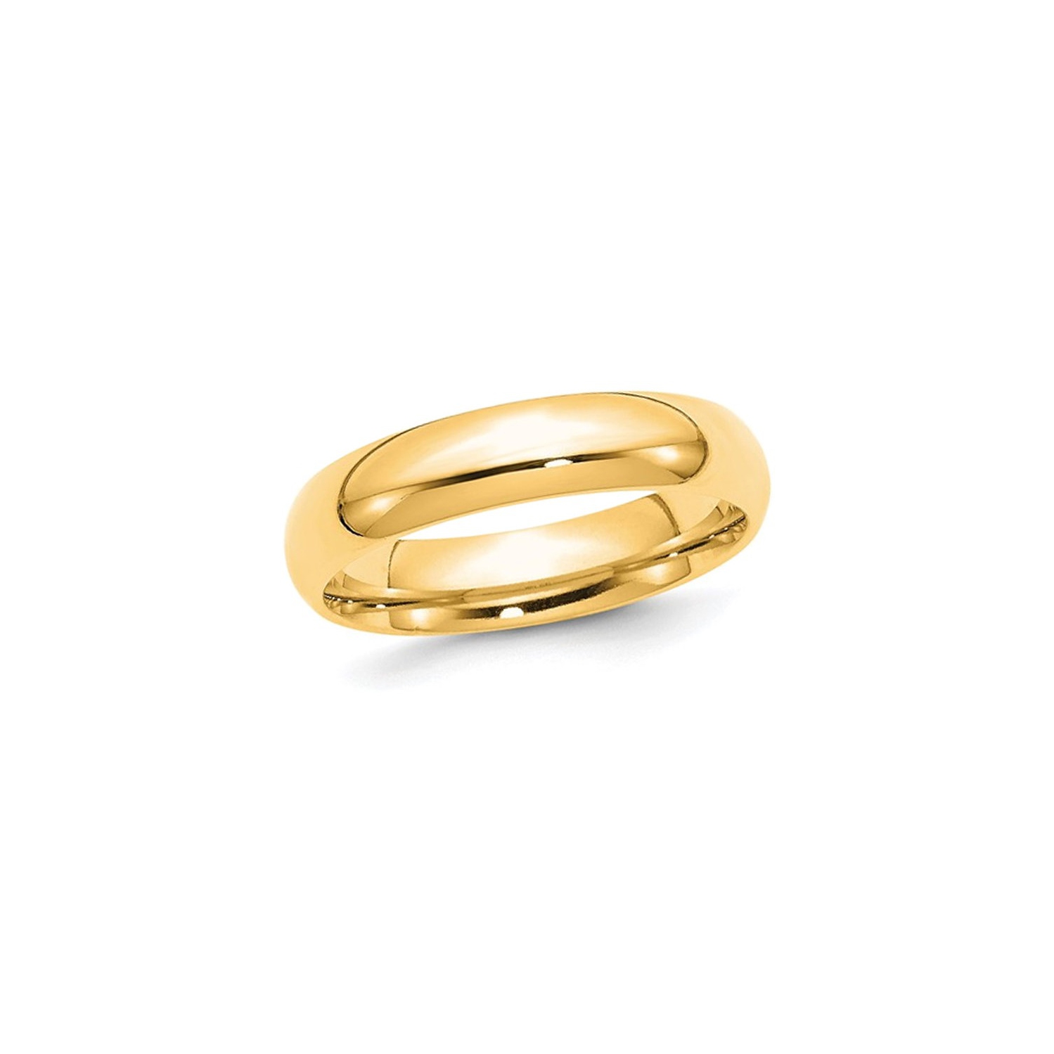 Ladies 10K Yellow Gold 5mm Polished Wedding Band Ring