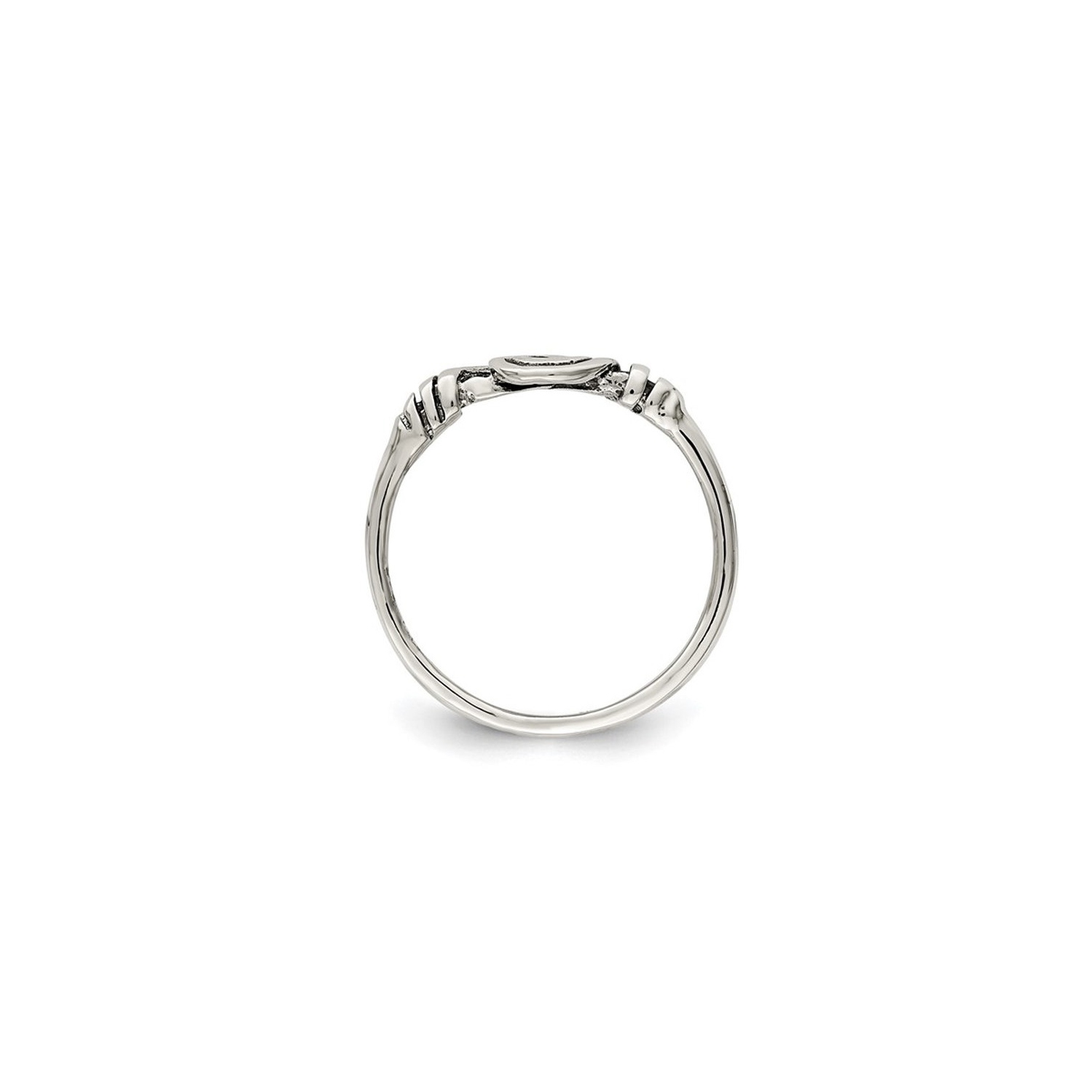 Ladies Antiqued Swirl Ring in Sterling Silver