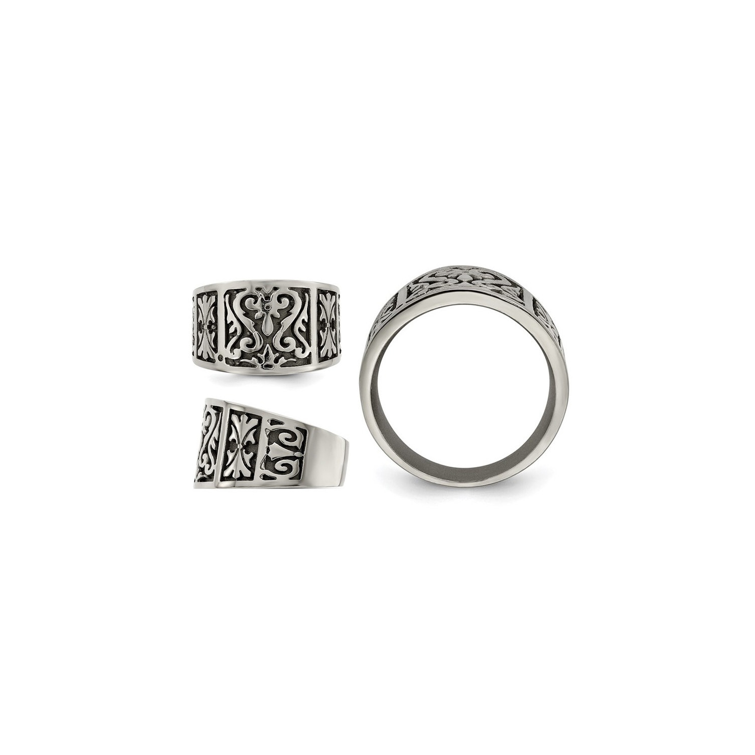 Mens Titanium Flat Casted Band Ring