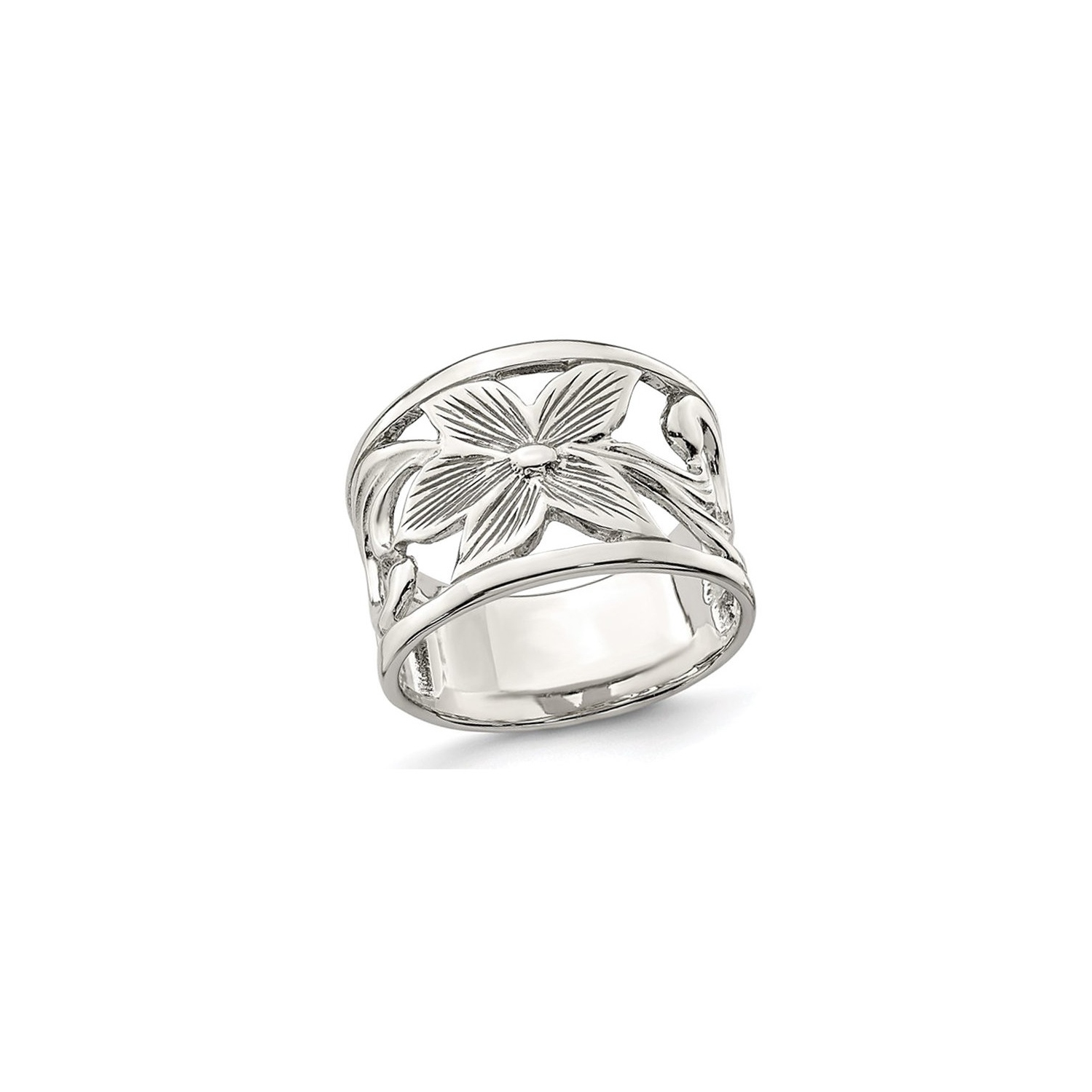 Ladies Sterling Silver Flower Ring