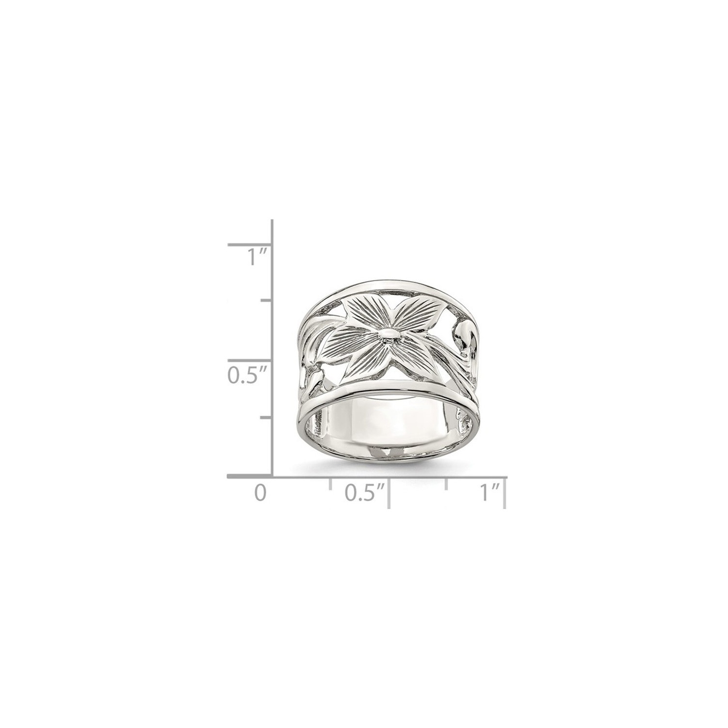 Ladies Sterling Silver Flower Ring