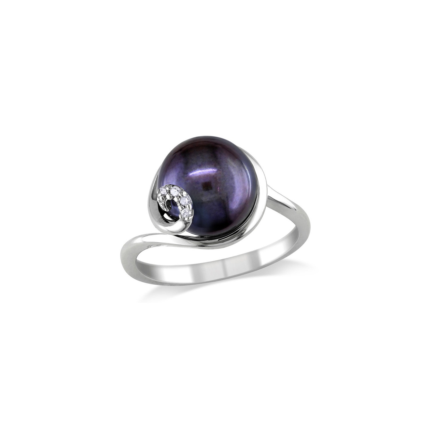 Perle d’eau douce noire de 9 à 9,5 mm en argent sterling