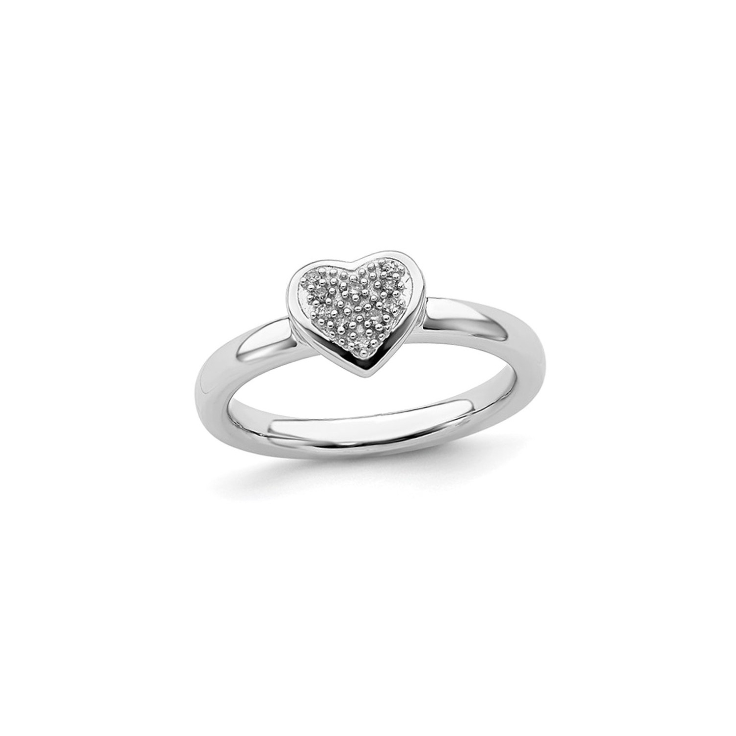 Bague en cœur « Promise » en argent sterling rehaussé diamant