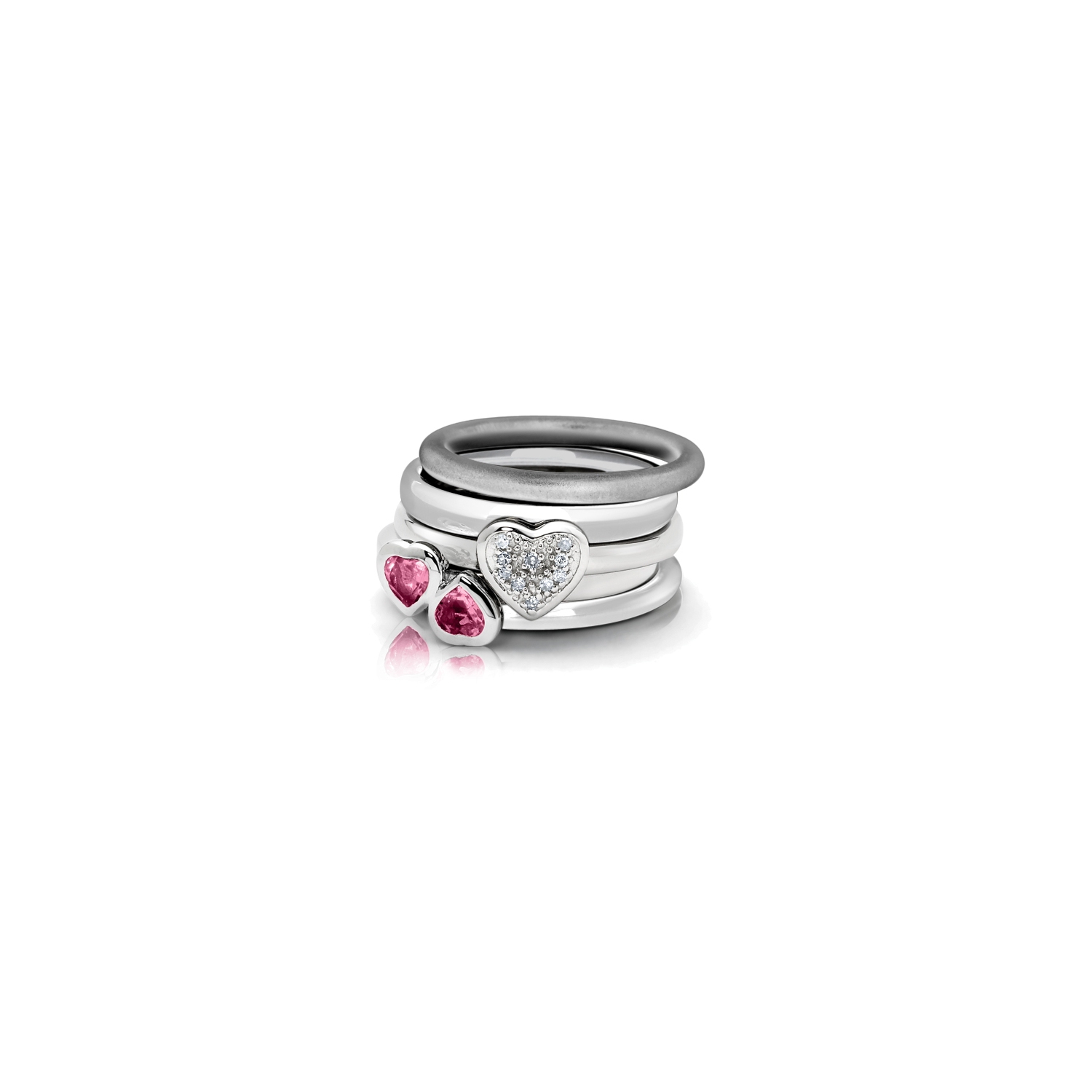 Bague en cœur « Promise » en argent sterling rehaussé diamant