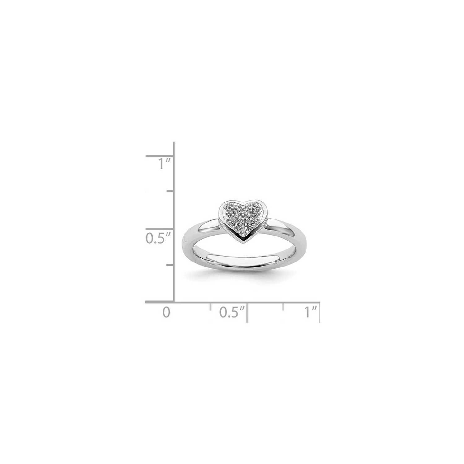 Bague en cœur « Promise » en argent sterling rehaussé diamant