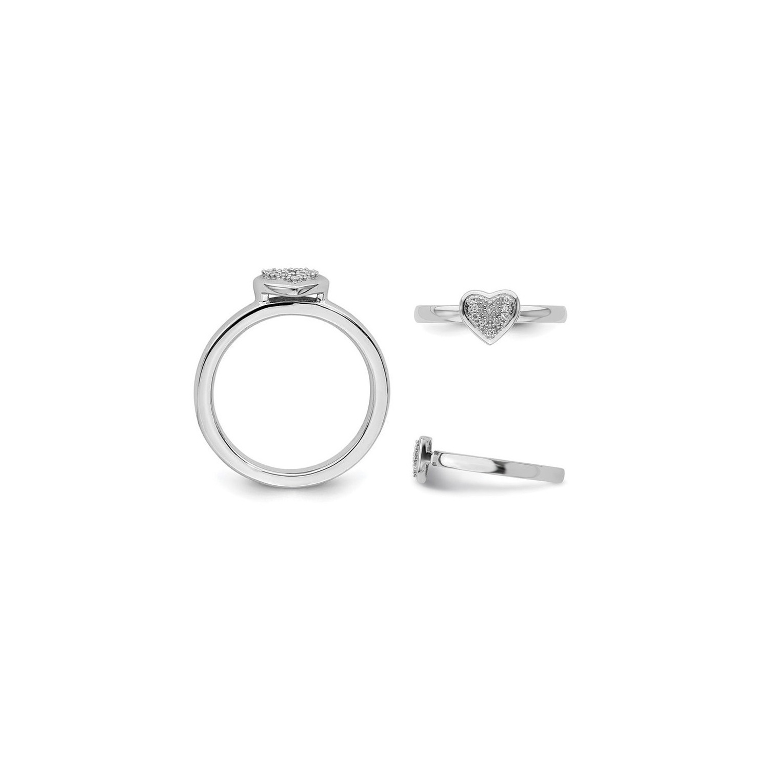 Bague en cœur « Promise » en argent sterling rehaussé diamant